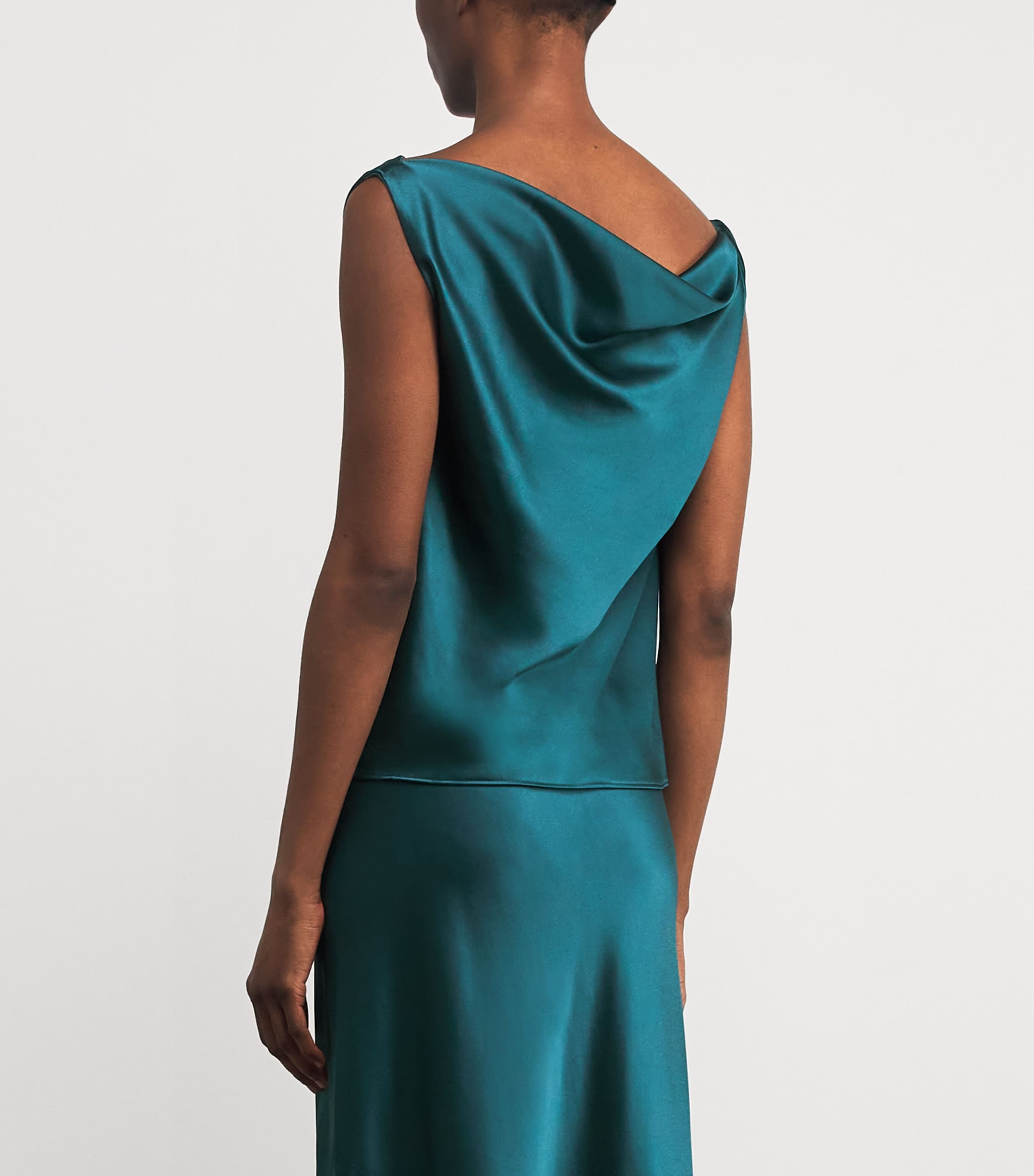 Satin Cowl-Neck Barb Top PACIFIC Image 4