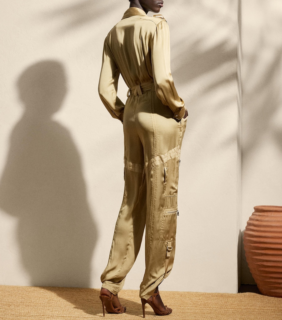 Mulberry Silk Gwyneth Jumpsuit LUX TAN Image 4