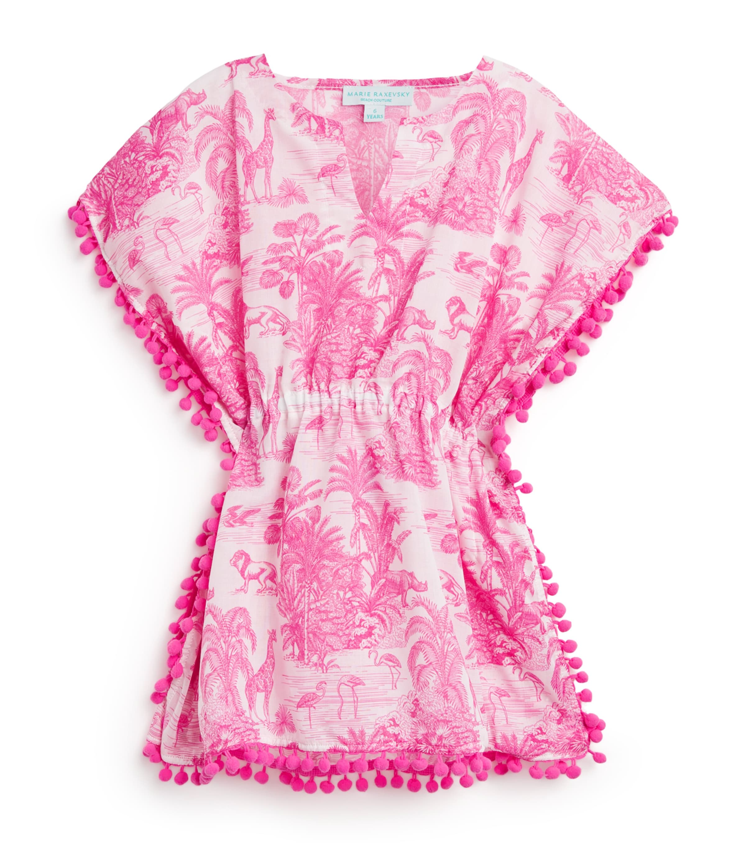 MARIE RAXEVSKY Jungle Print Kaftan (2-12 Years) Jungle Pink Image 1