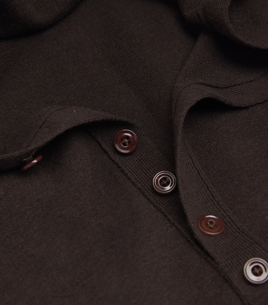 Wool Collared Cardigan RE373 AUBERGINE Image 5