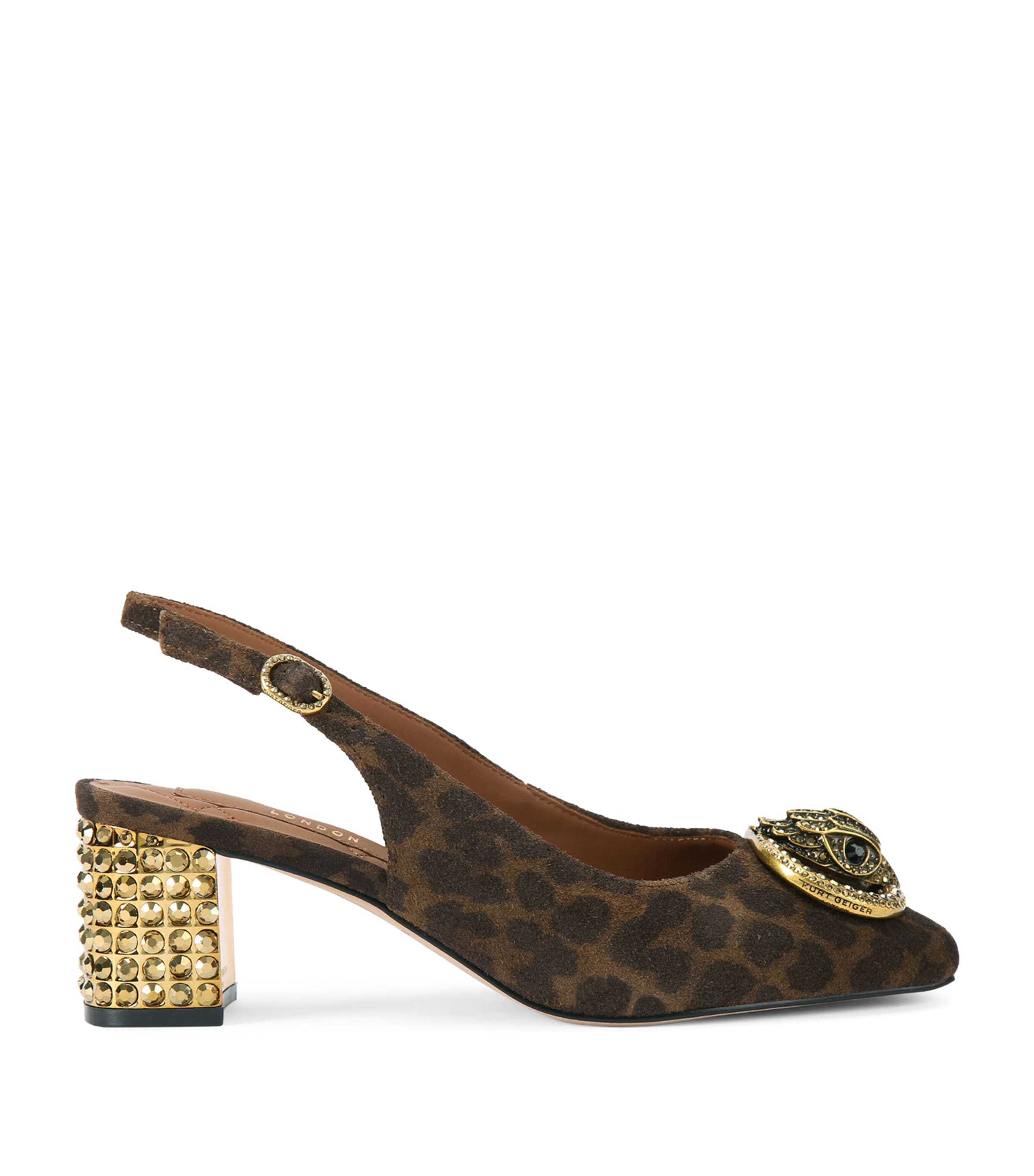 Kurt Geiger London Suede Chelsea Slingback Pumps Dk.brn Com Image 1