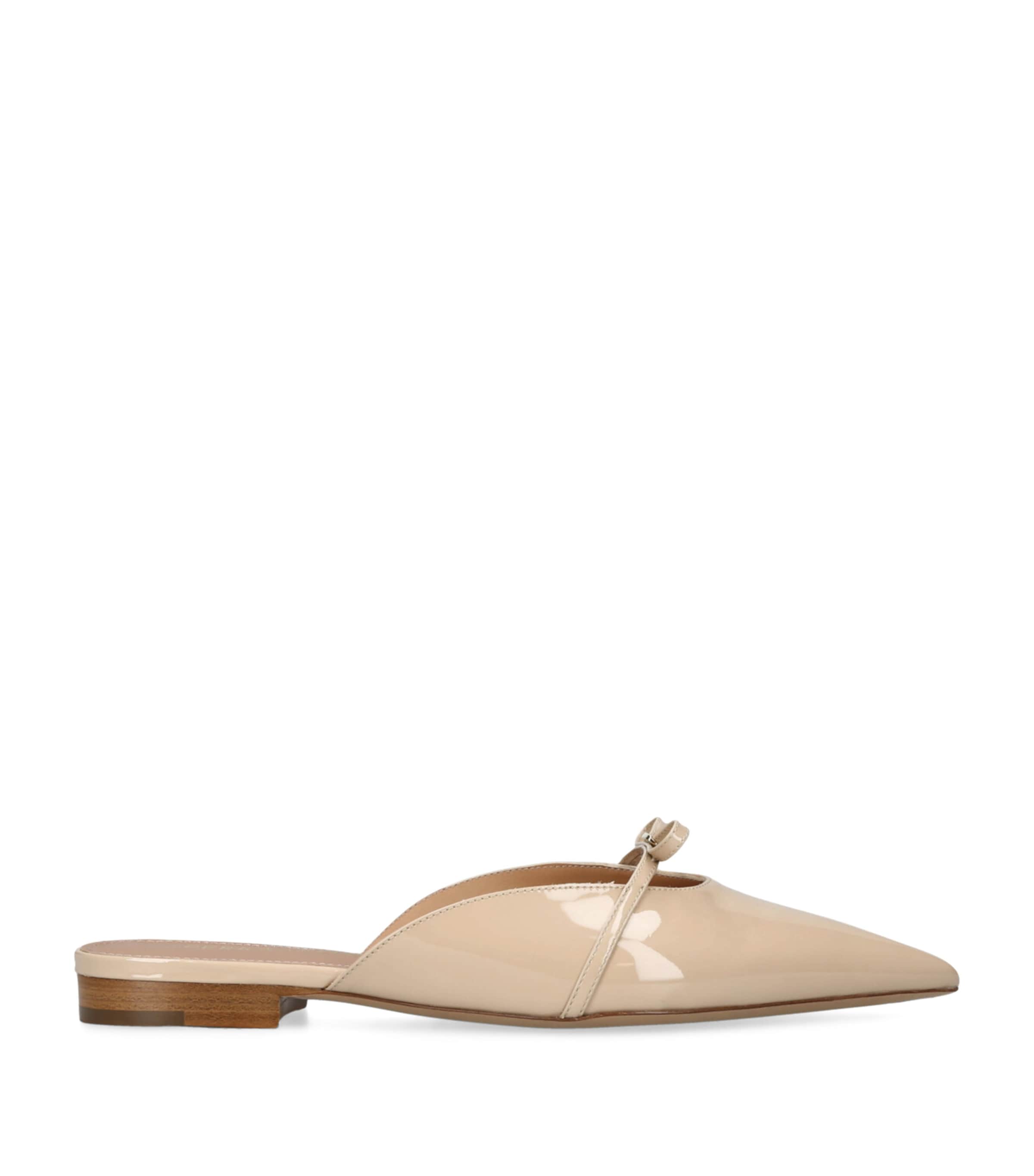 FERRAGAMO PATENT LEATHER GIULYE MULES 10