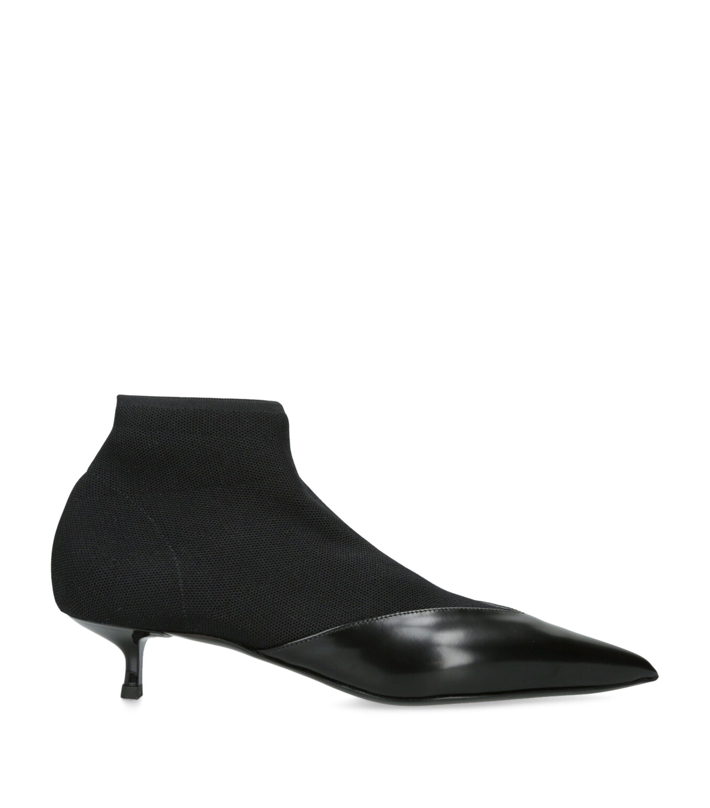 Neous Vega Shell And Leather Point-toe Ankle Boots In Black