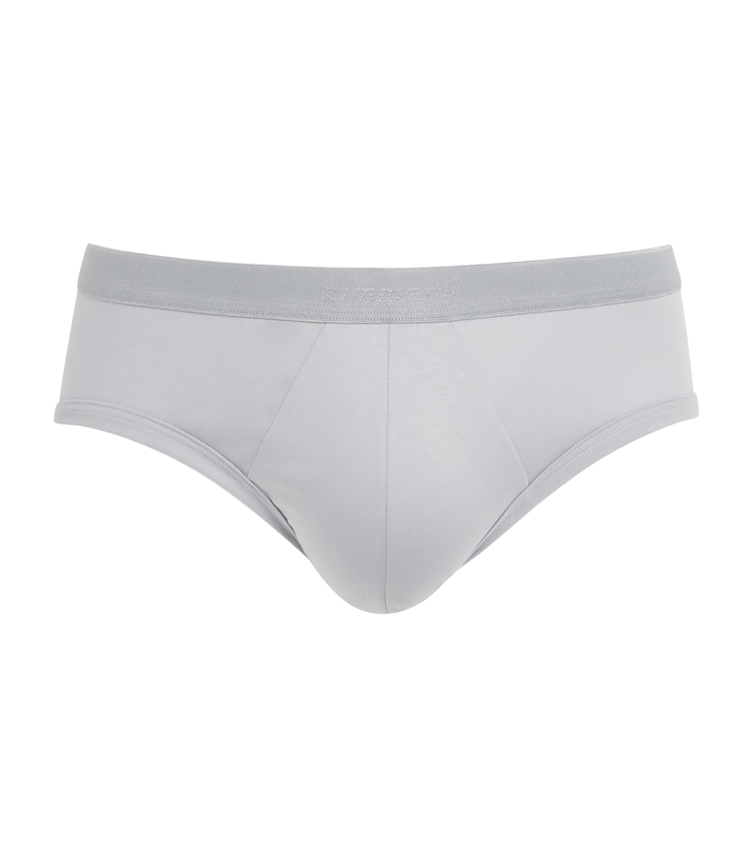 Zimmerli Mens Sea Island Cotton Briefs Grey Blue Image 1