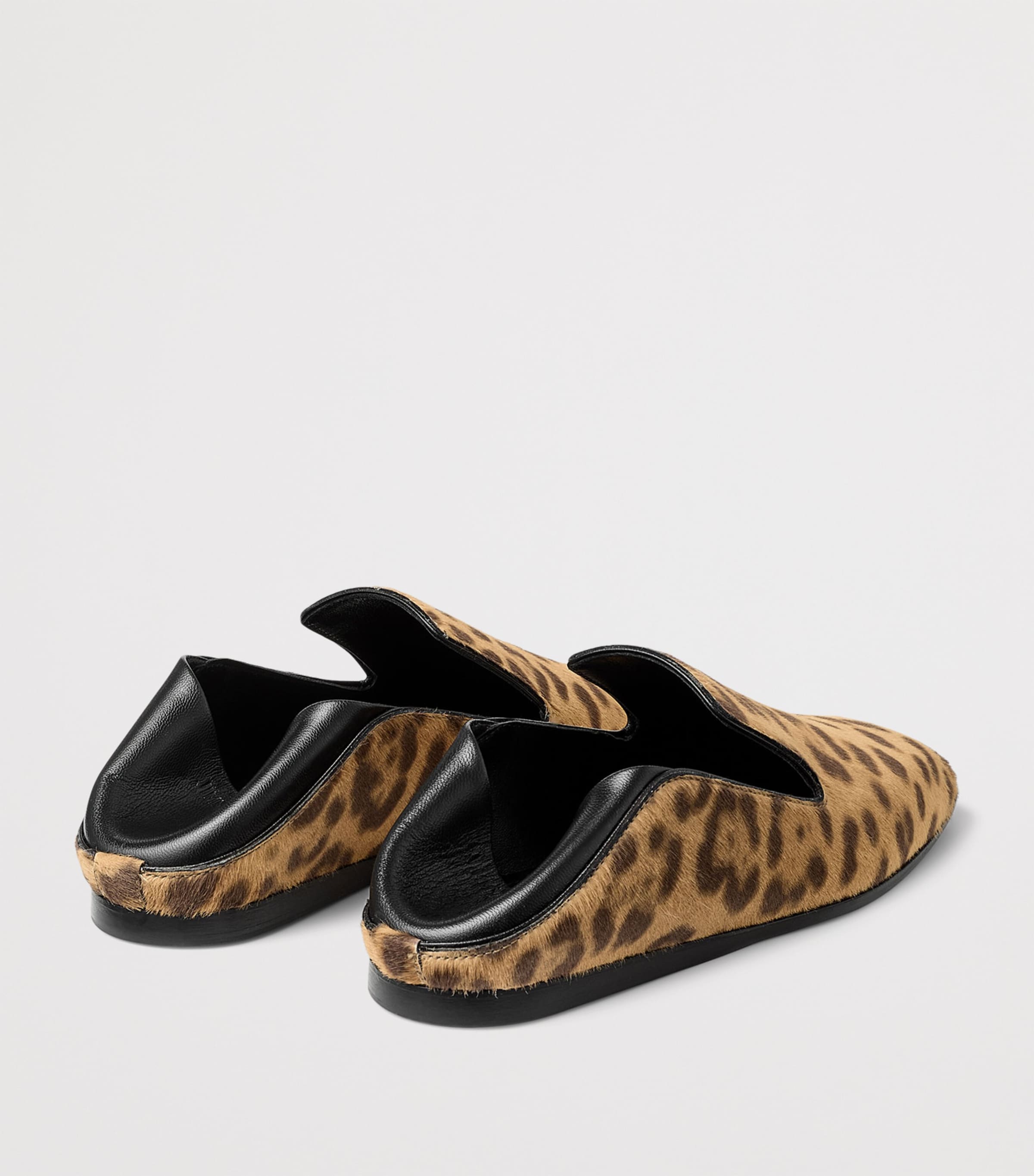 Eliot Calf Leather Leopard Print Slippers NATURAL Image 5