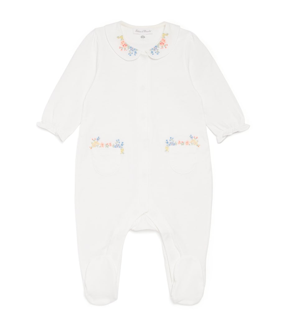 Cotton Embroidered All-In-One (0-24 Months) NACRE Image 1
