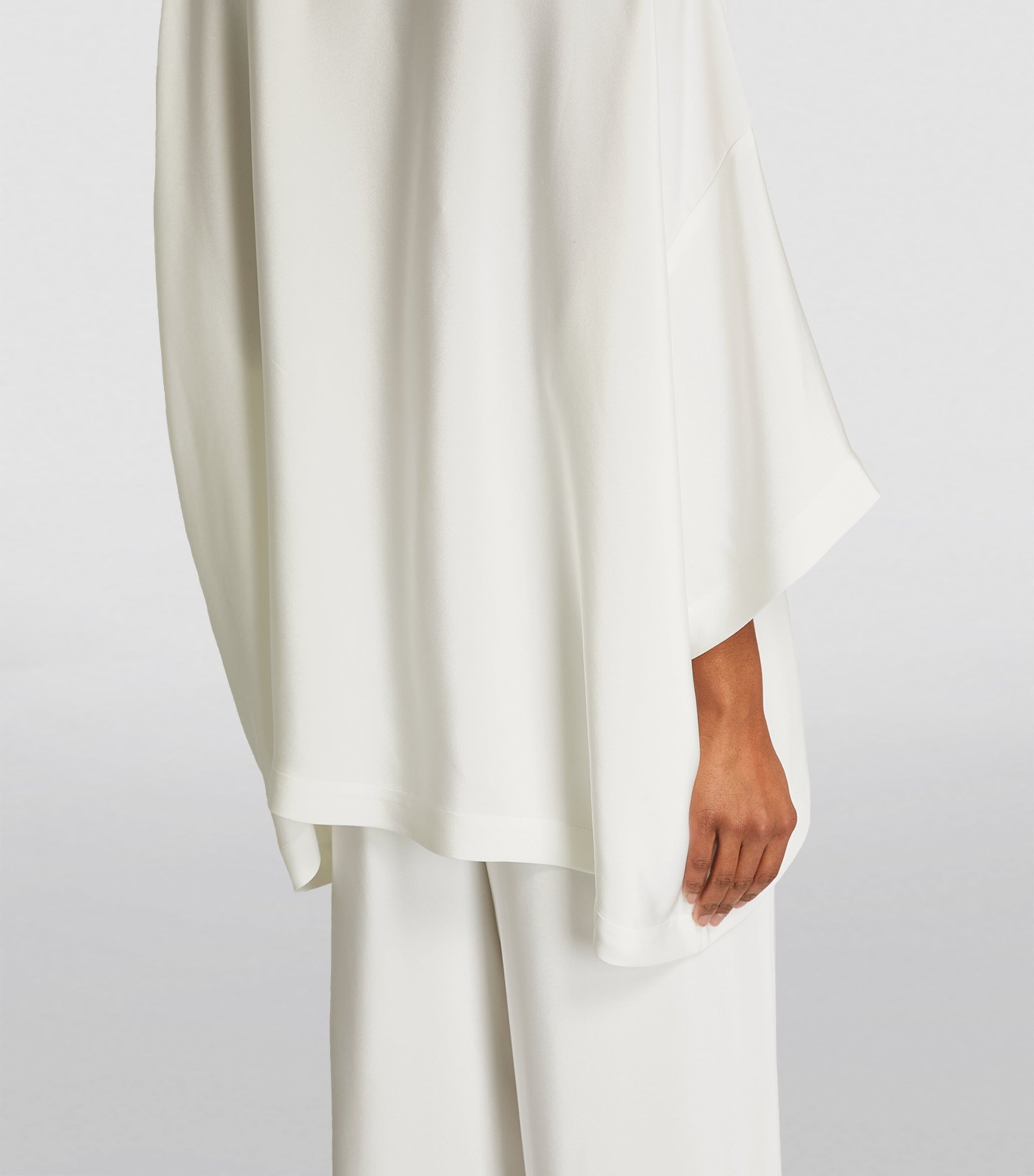 Silk Boat-Neck Tunic WHITE Image 6