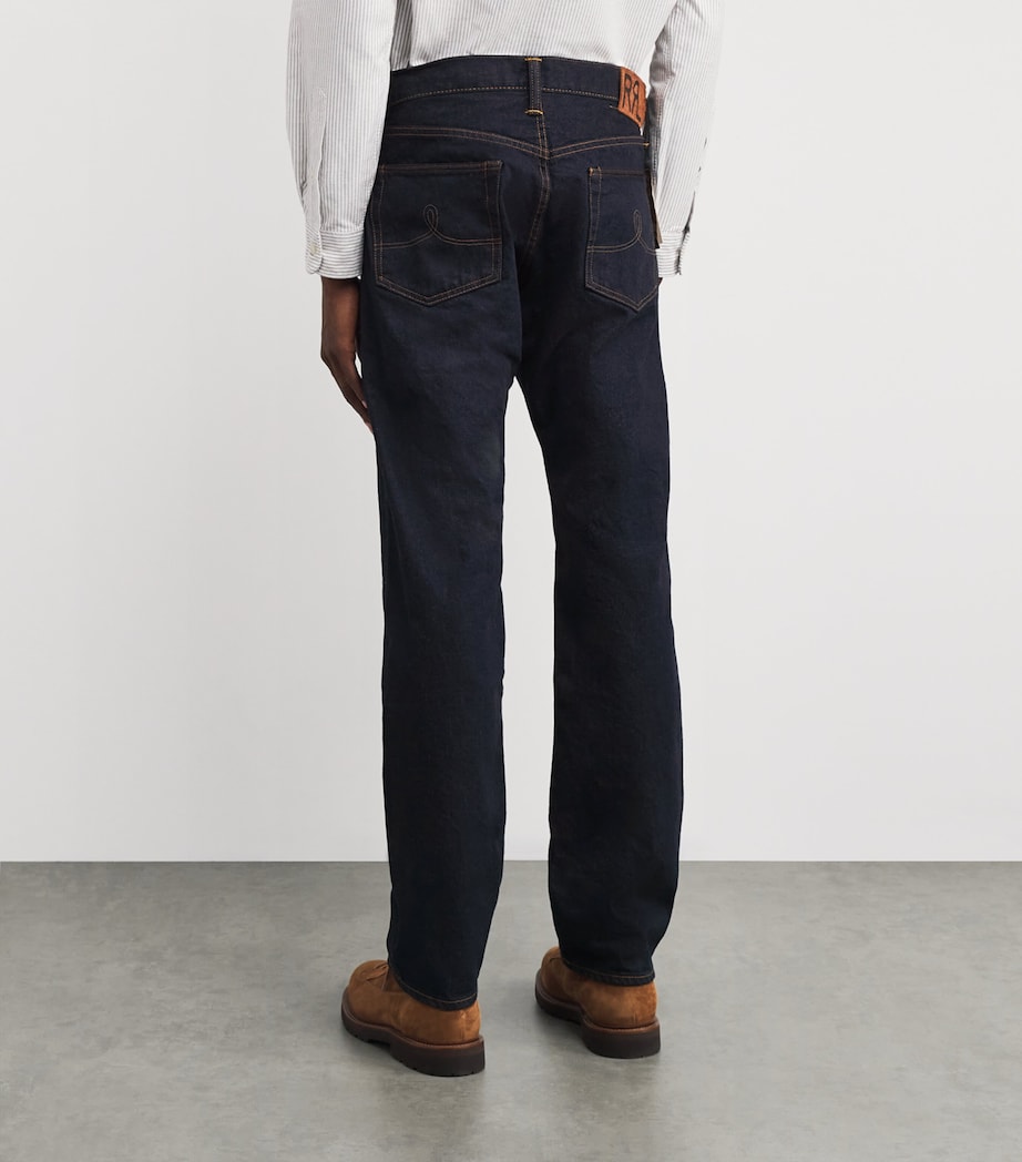 Double RL Selvedge Once-Washed Straight Jeans BLUE Image 4