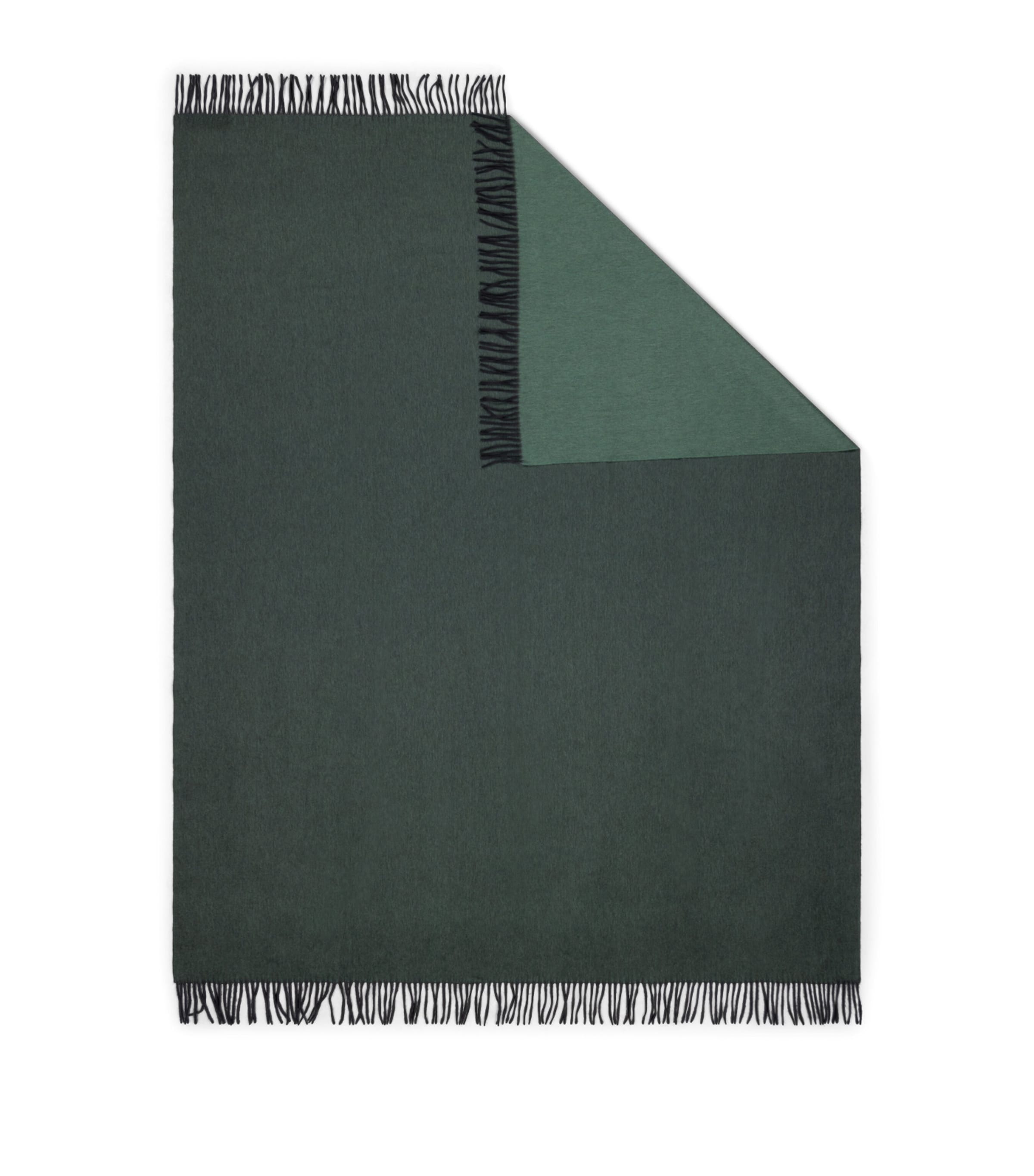 Begg x Co Cashmere Arran Reversible Throw (147cm x 183cm) Granite Green Image 3