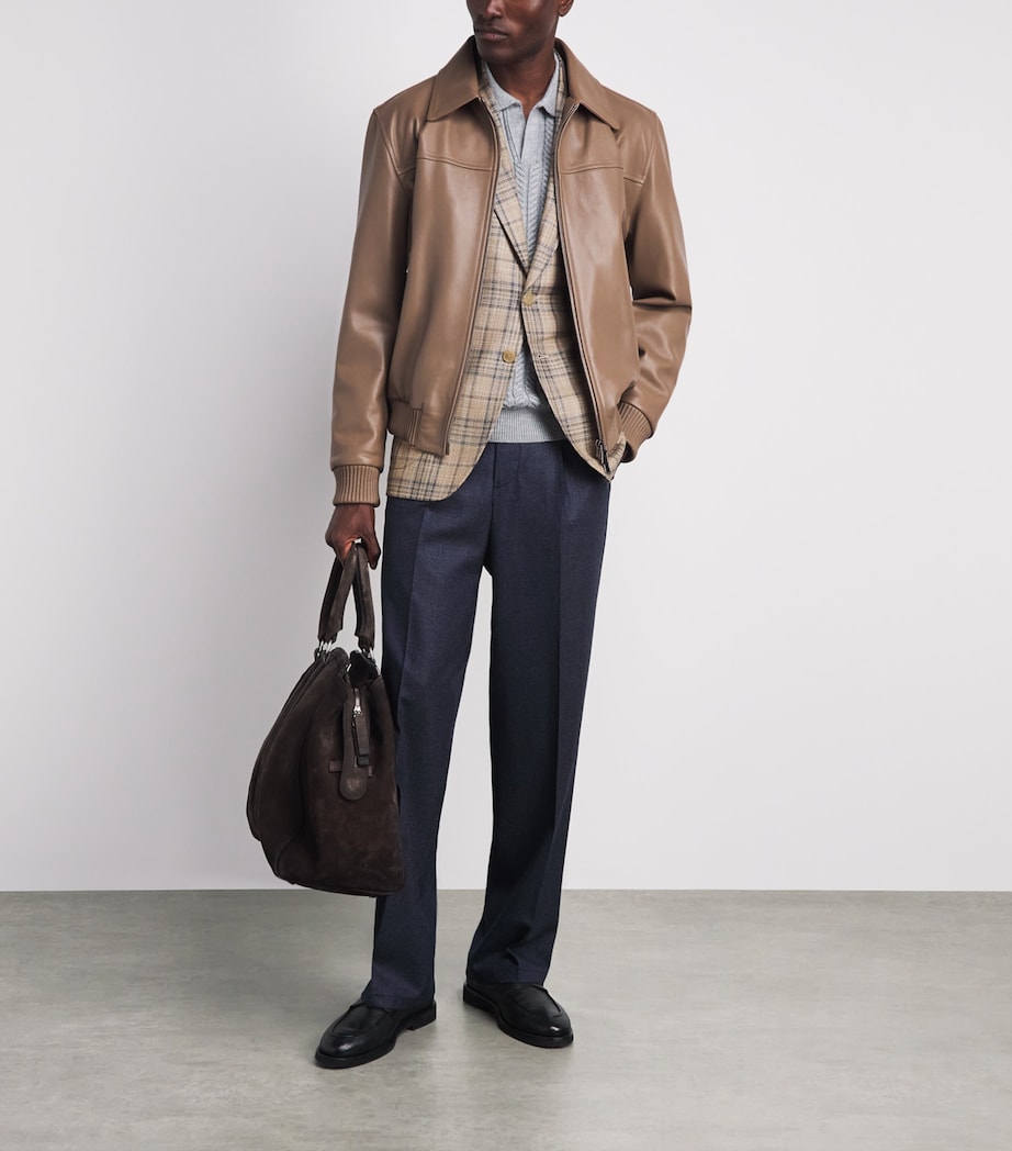 Isaia Mens Wool-Silk Check Capri Blazer Image 2