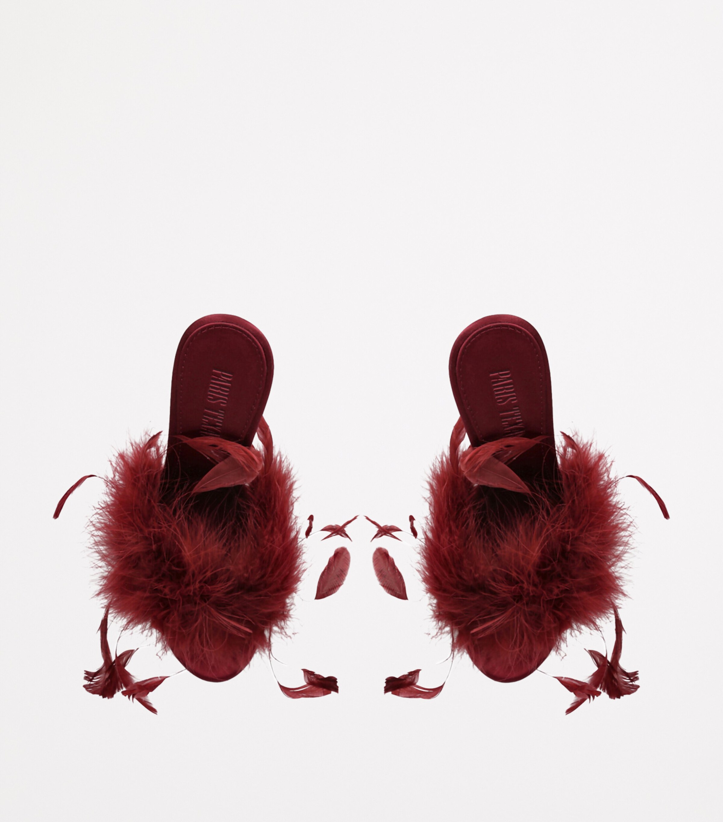 Paris Texas Feather Lidia Mules 105 Red/dark Image 4