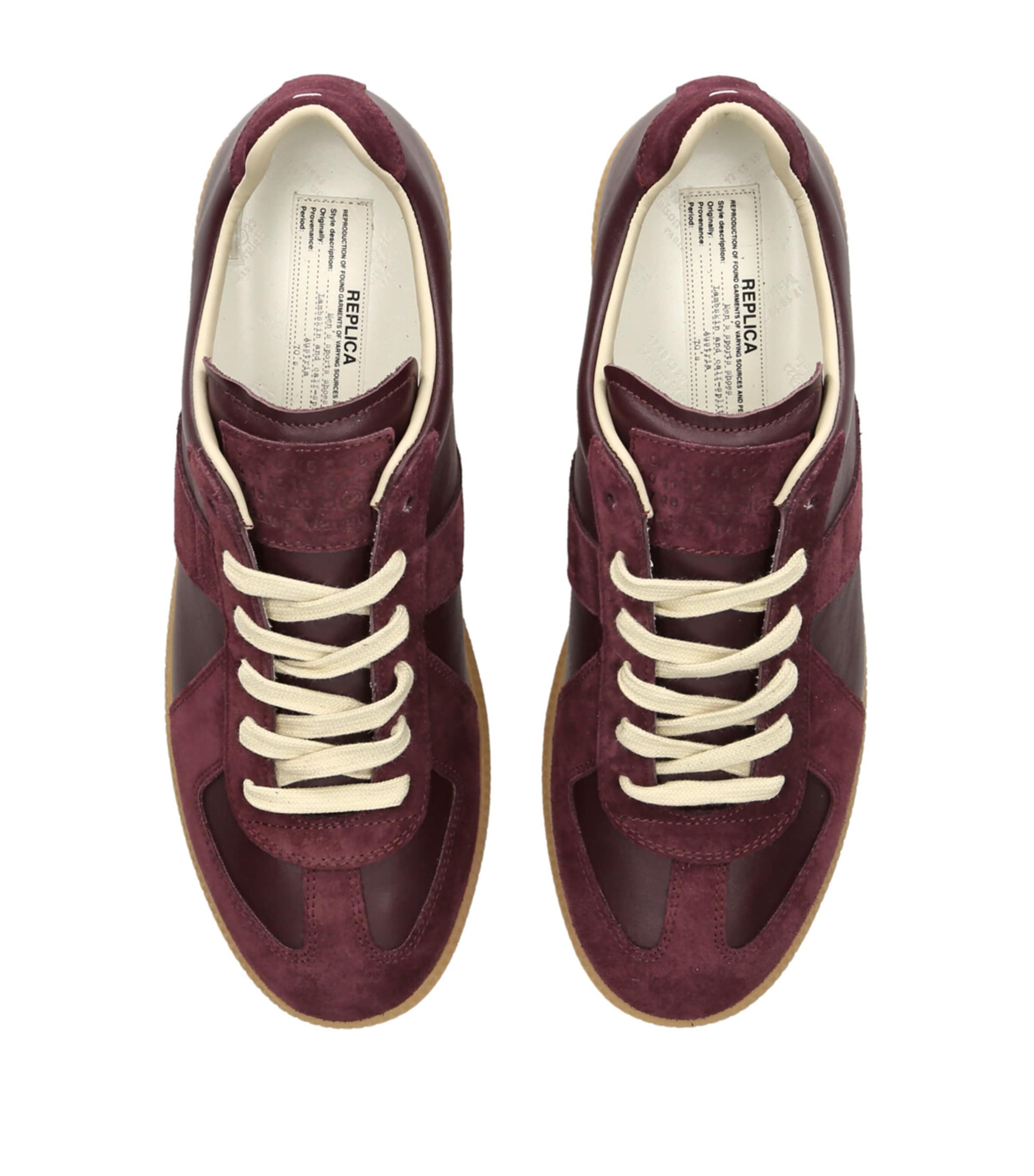 Maison Margiela Leather Replica Sneakers Wine Image 2