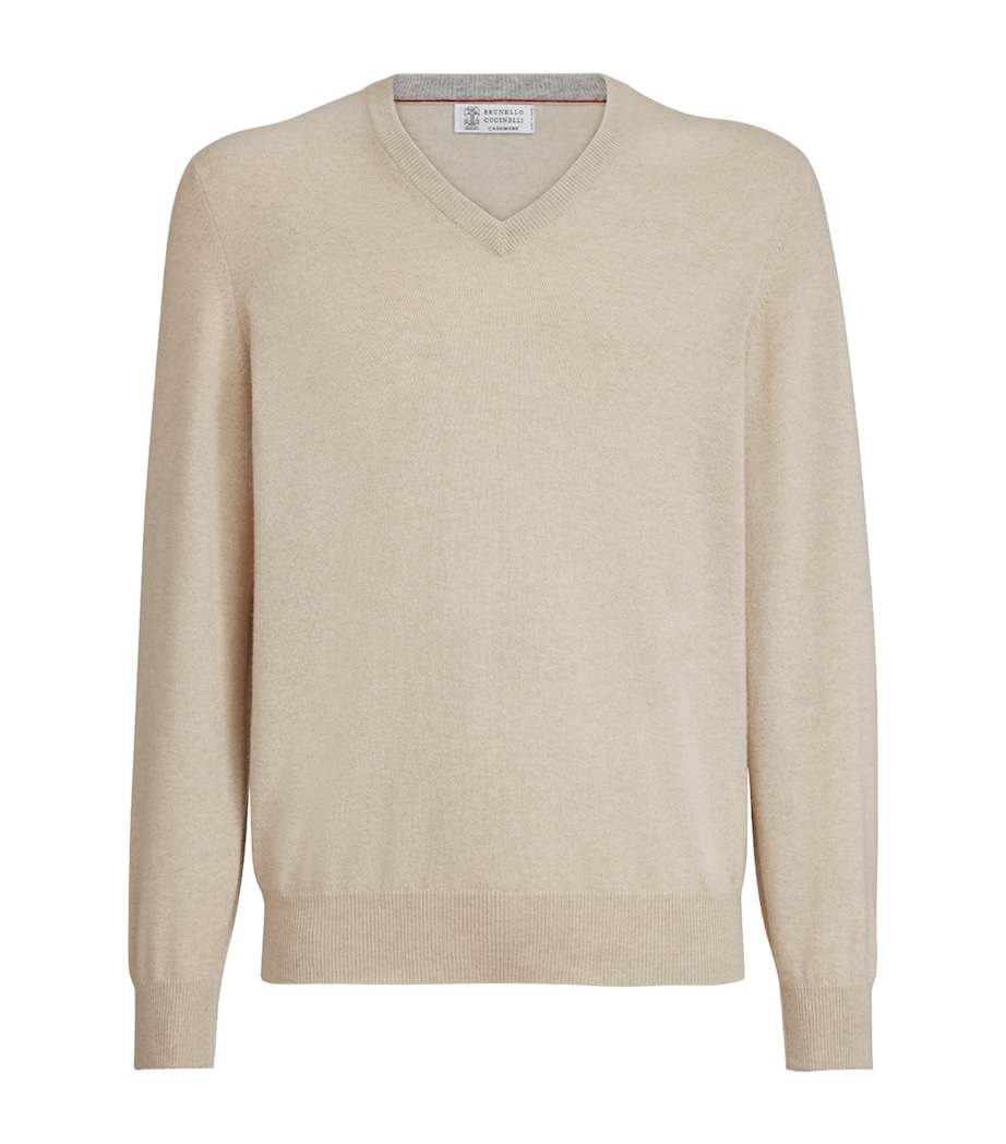 Brunello Cucinelli Mens Cashmere V-Neck Sweater Image 1