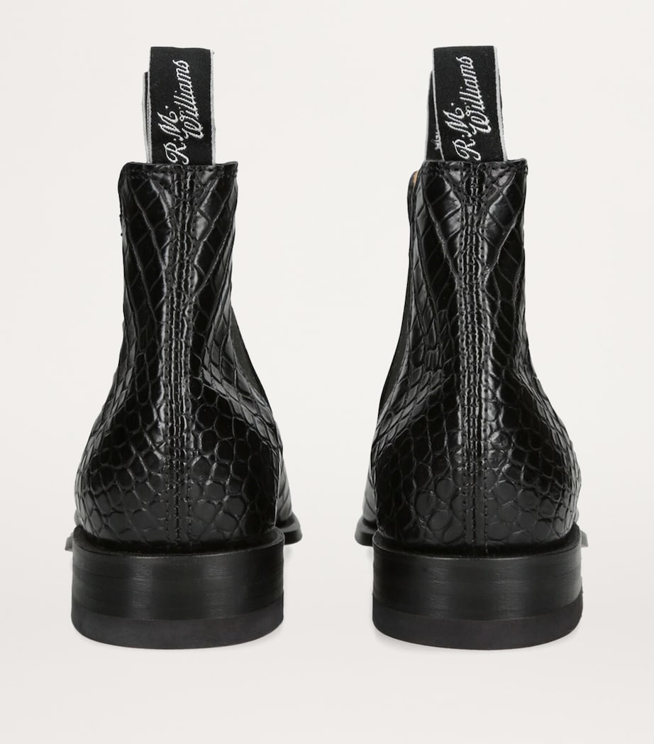 Crocodile Leather Ankle Boots BLACK Image 2