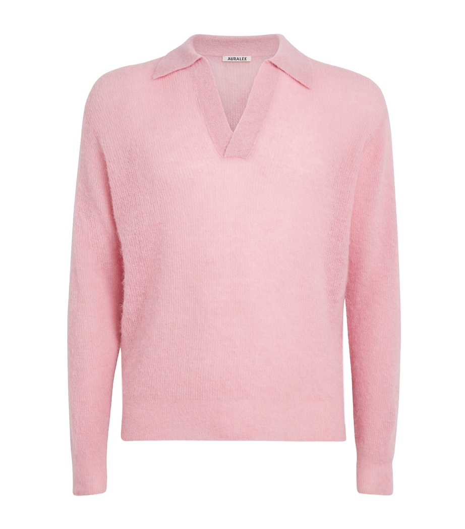 Alpaca-Blend Open Collar Jumper PINK Image 1