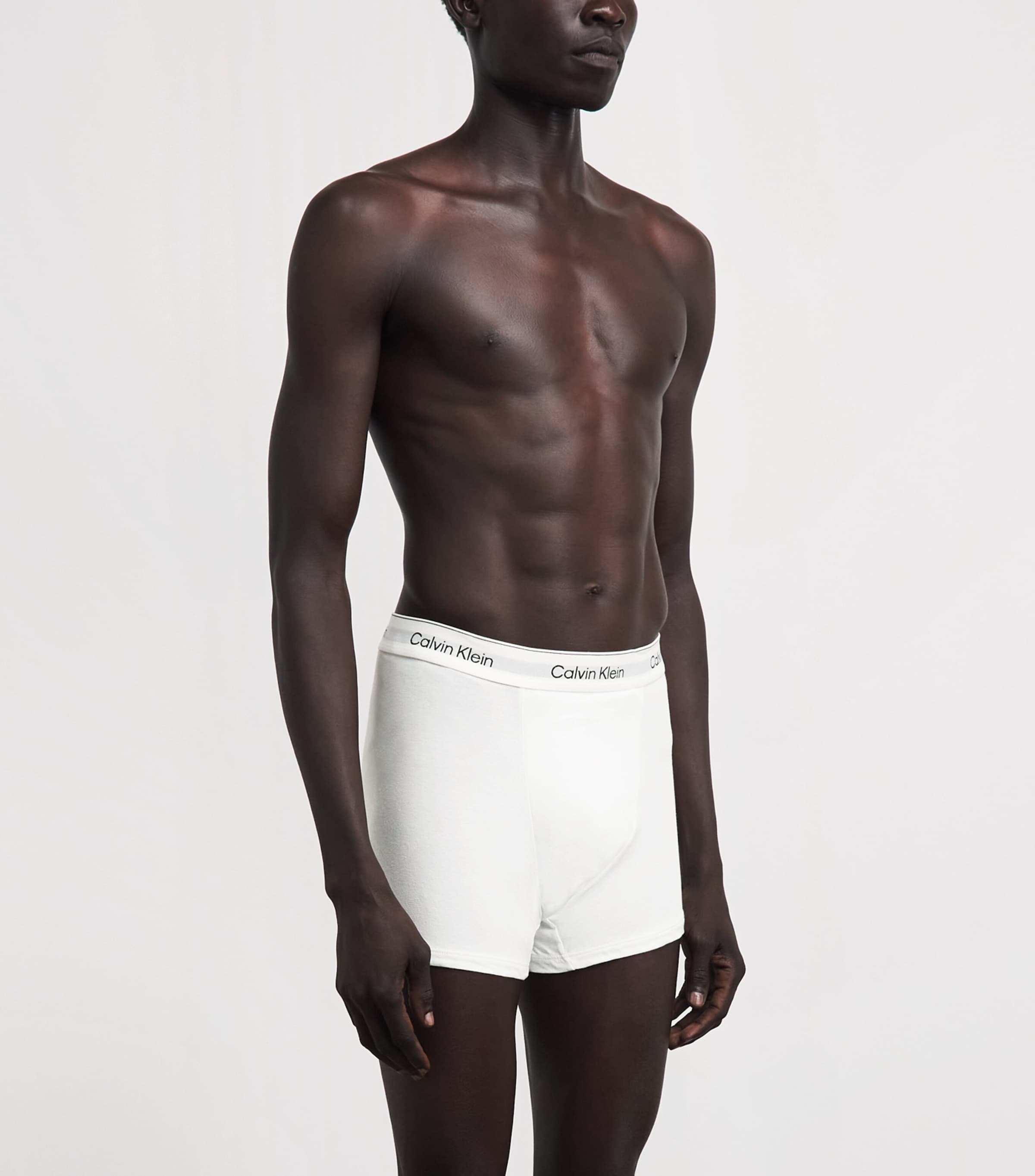 Calvin Klein Mens Cotton Stretch Icon Trunks (Pack of 3) White/white/whi Image 2