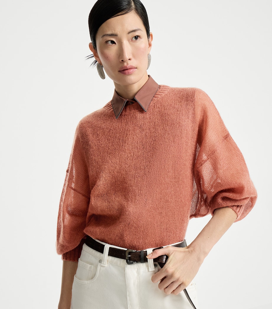 Brunello Cucinelli Womens Wool-Blend Monili Sweater Image 3