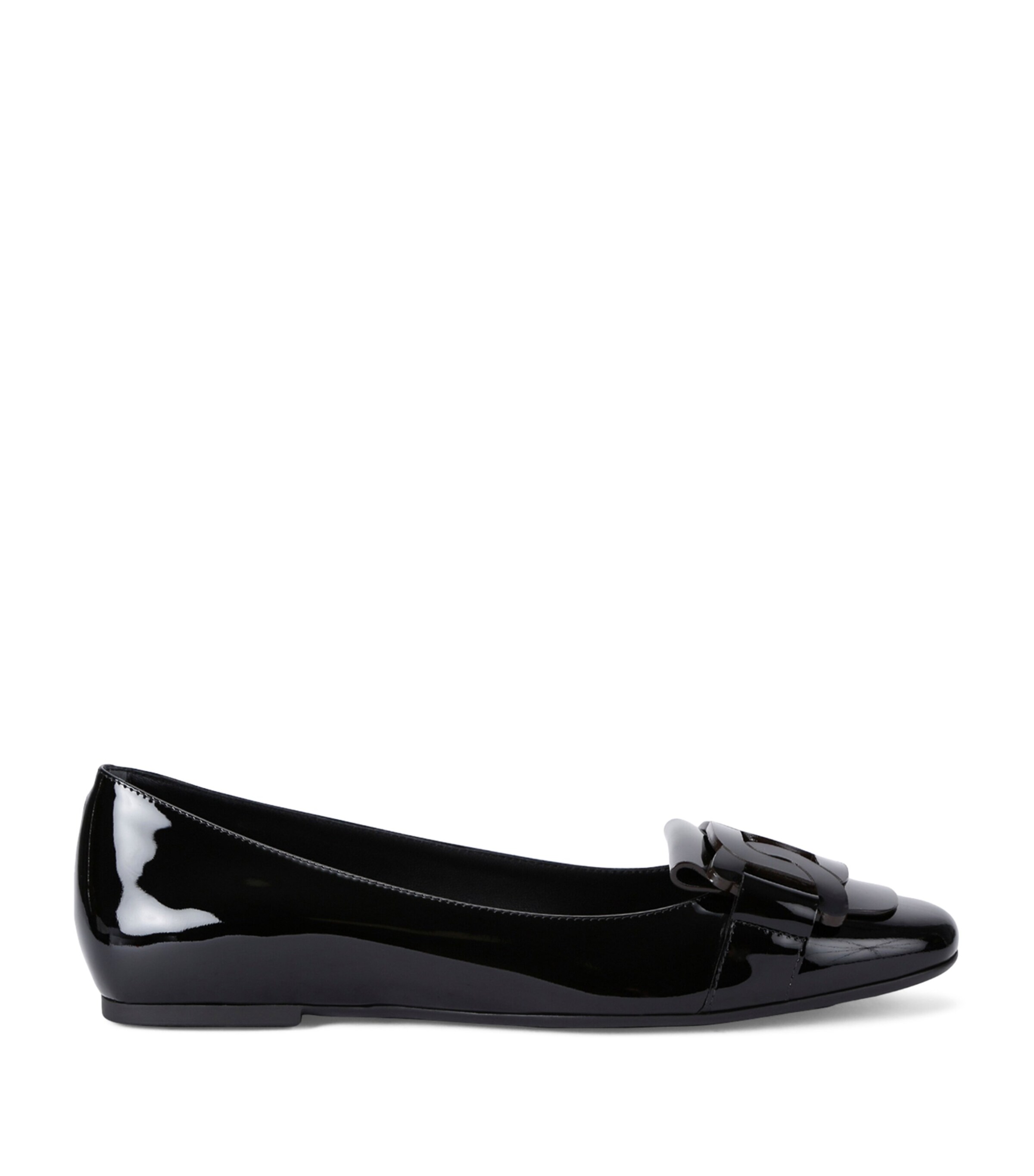 Tod's Womens Tods Gomma Patent-leather Ballet Flats In Black