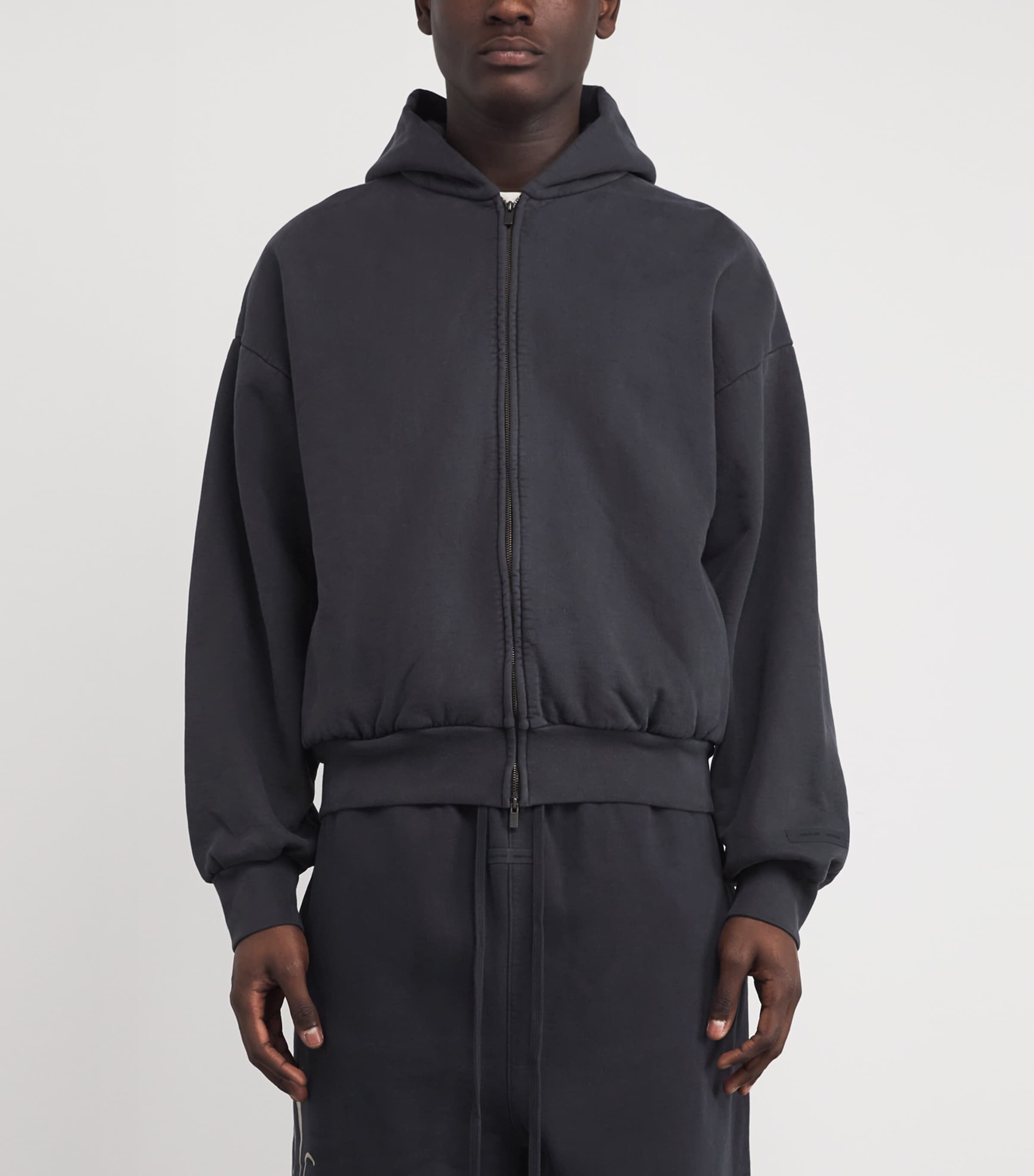 Cotton Script Logo Hoodie VINTAGE BLACK Image 3