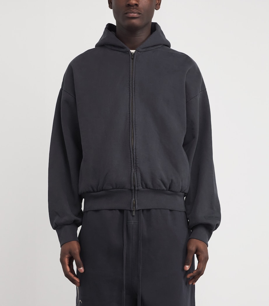 Cotton Script Logo Hoodie VINTAGE BLACK Image 3