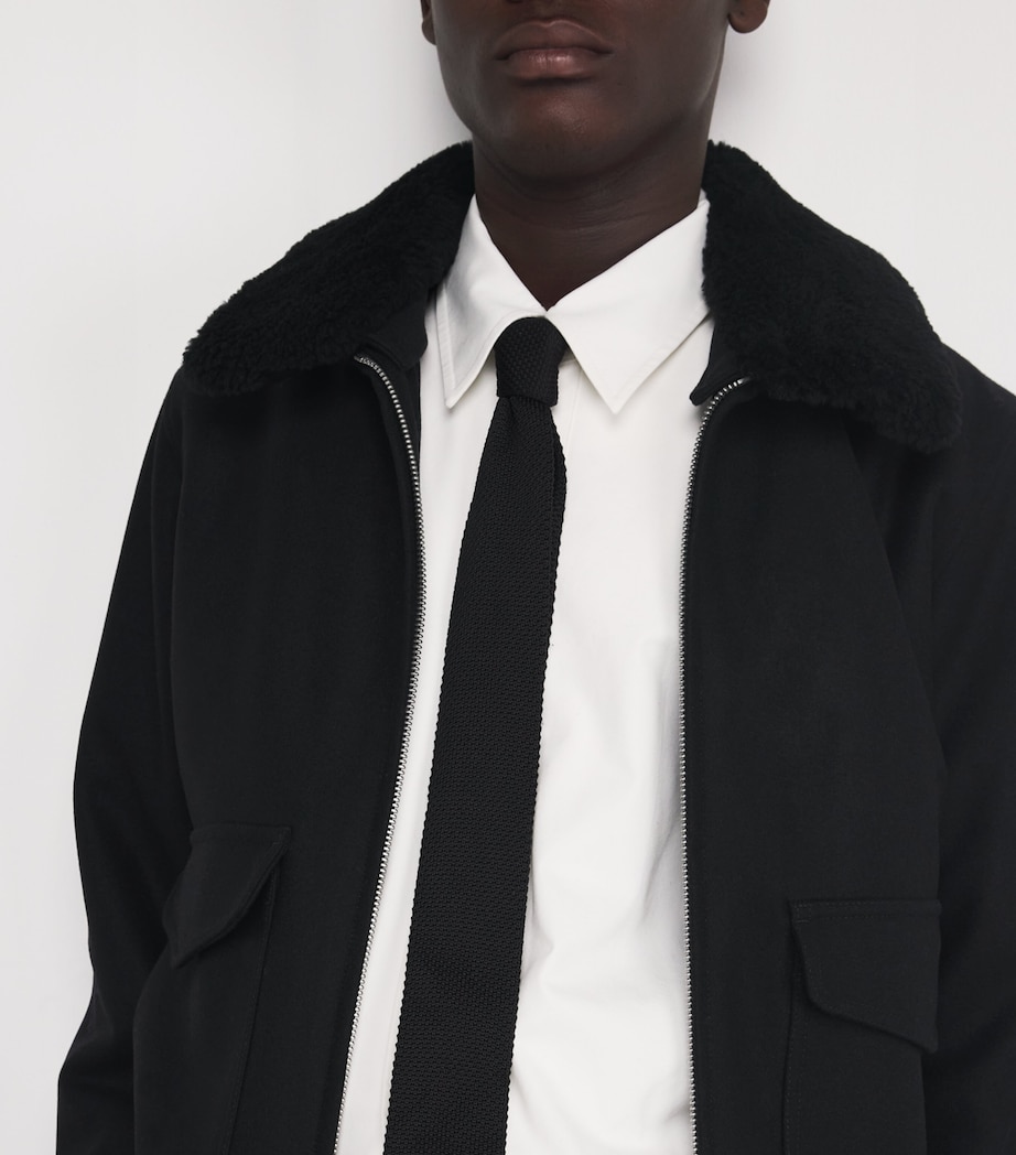 Wool-Blend Bomber Jacket BLACK Image 6