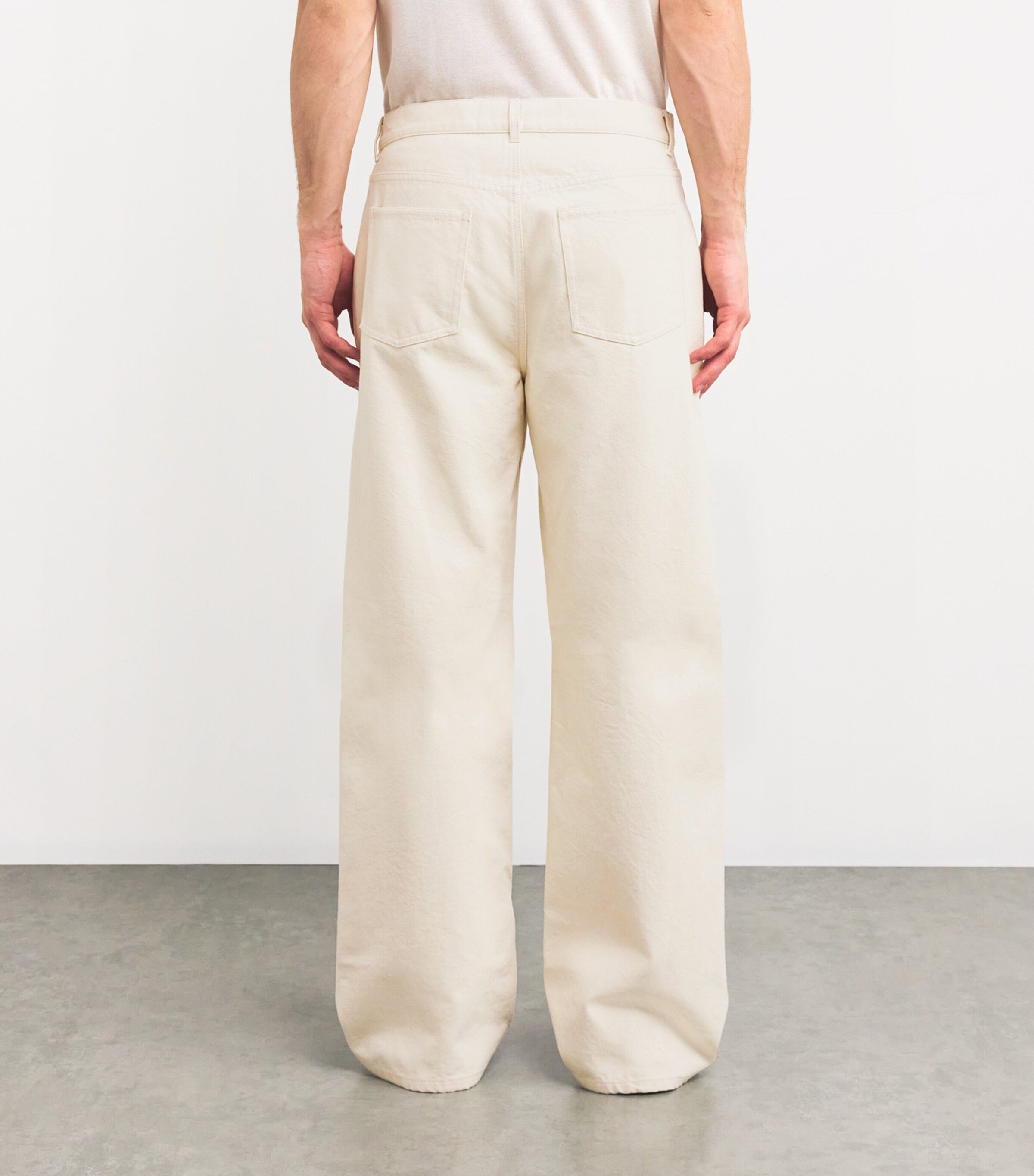 Simkhai Mens Ardie Wide-Leg Jeans Cream Image 4