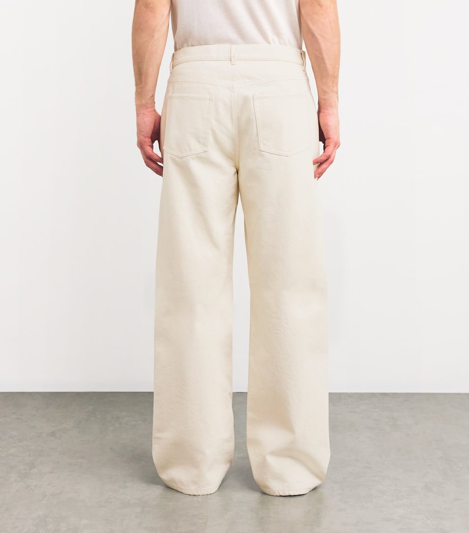 Simkhai Mens Ardie Wide-Leg Jeans Cream Image 4