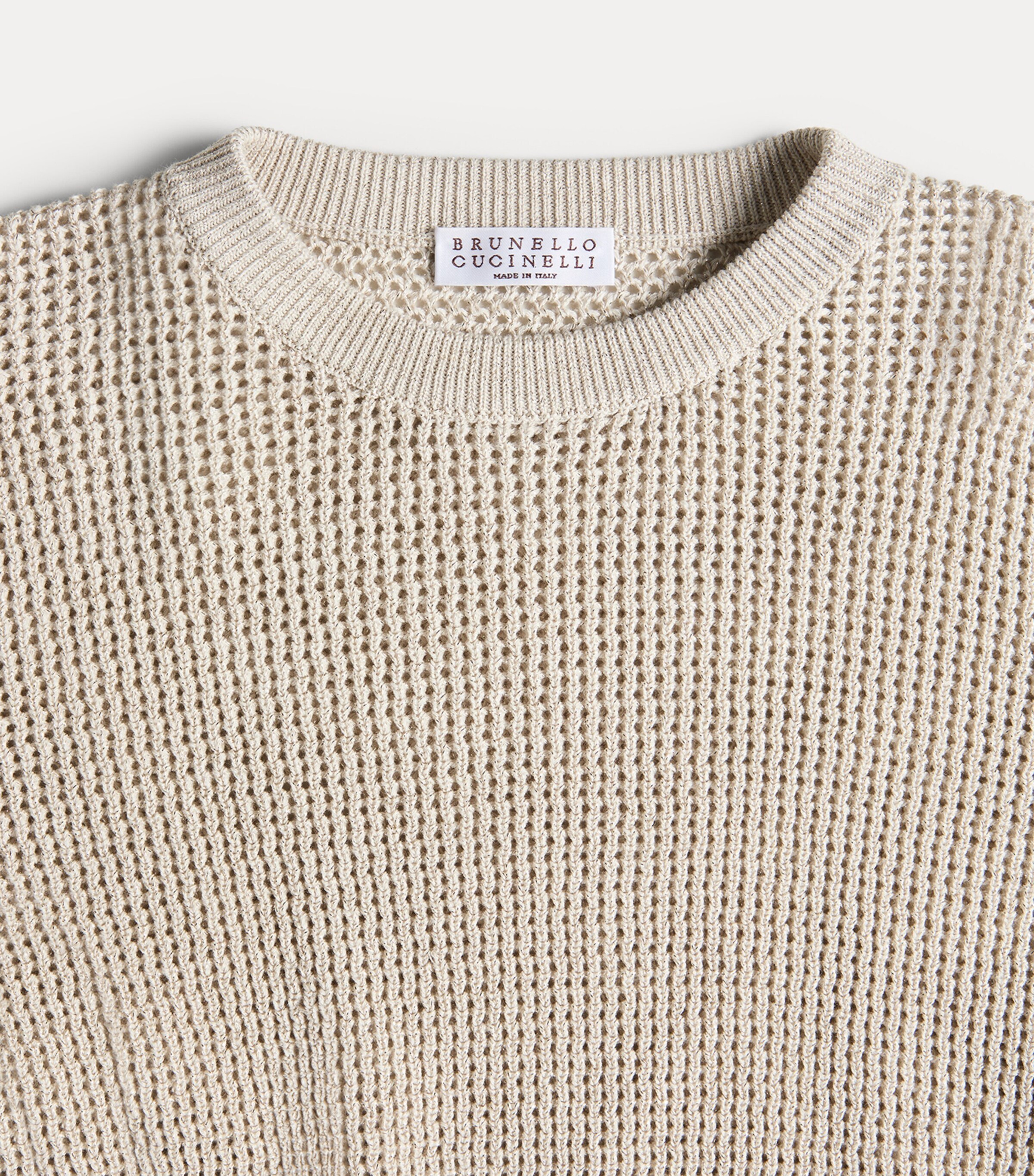 Brunello Cucinelli Kids Womens Cotton-Blend Open-Knit Sweater (4-6 Years) Image 3