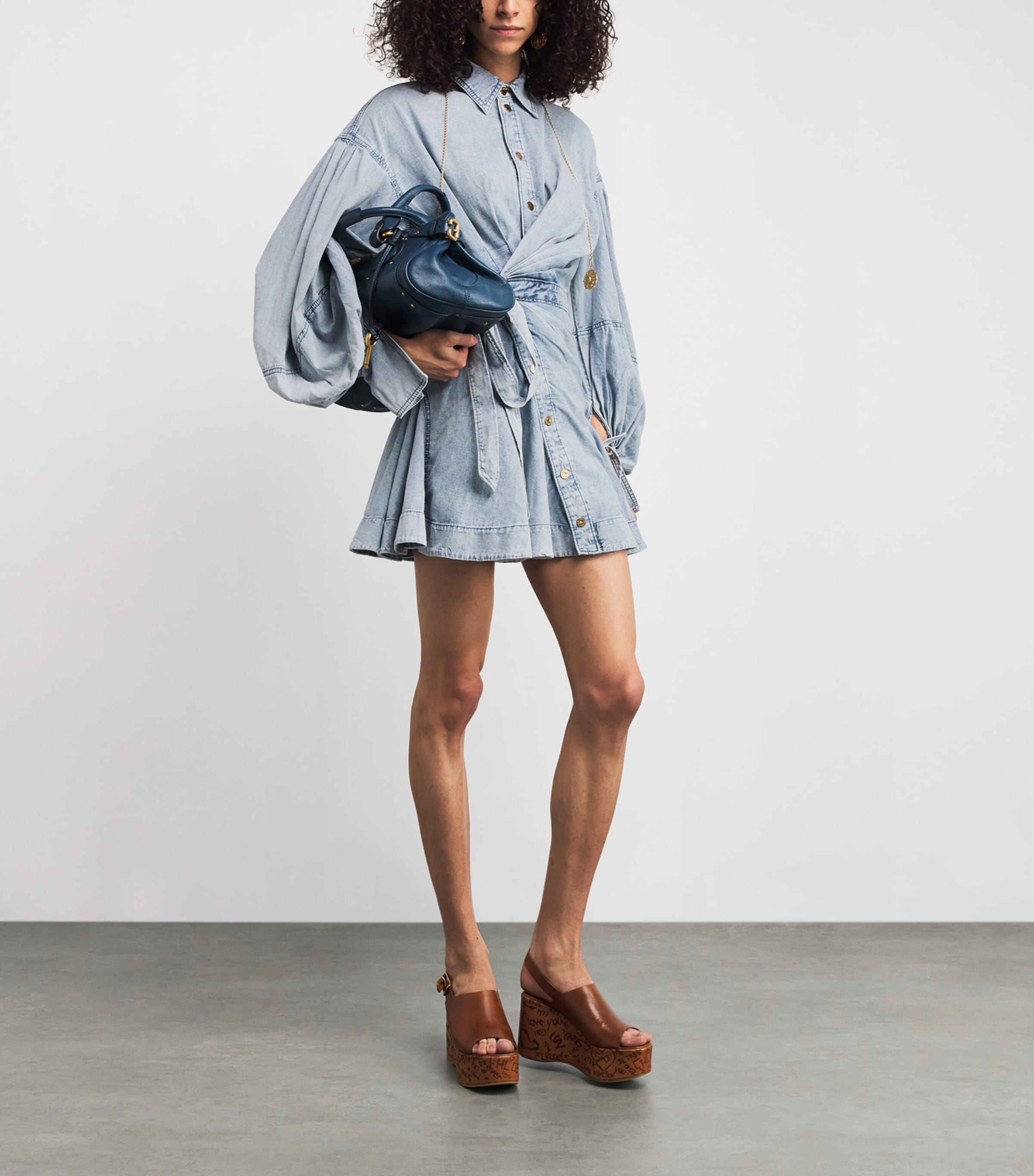 Denim Rebellion Wrap Mini Dress CSW CASTAWAY Image 2