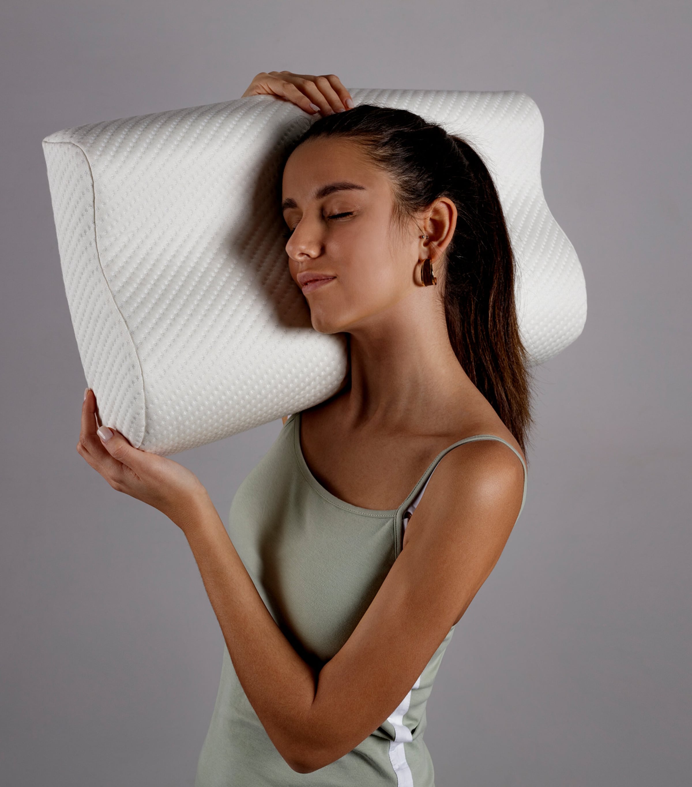 Memory Foam Ortho-Shape Pillow WHITE Image 4