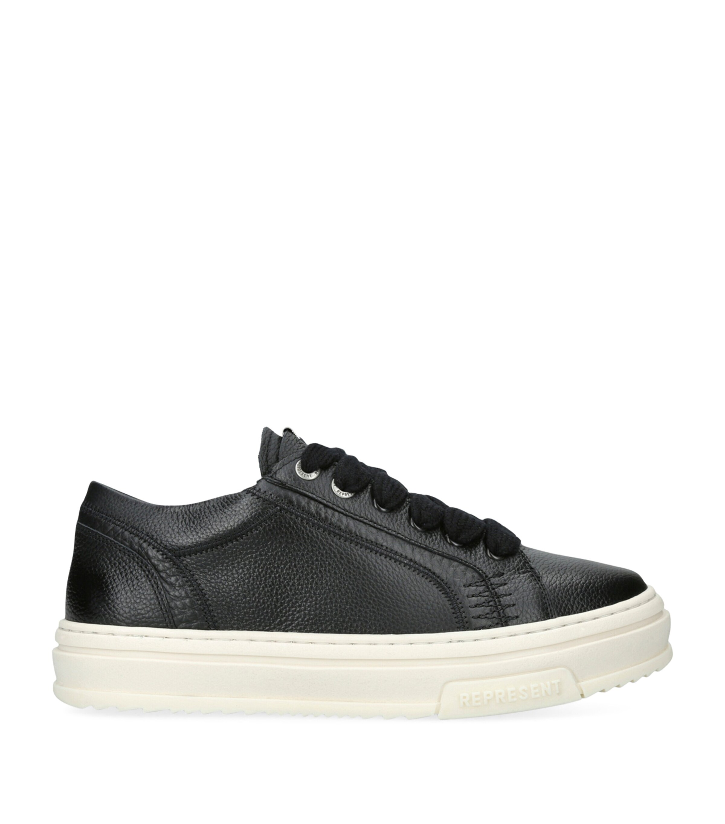 Tumbled Leather HTN Sneakers BLACK Image 1
