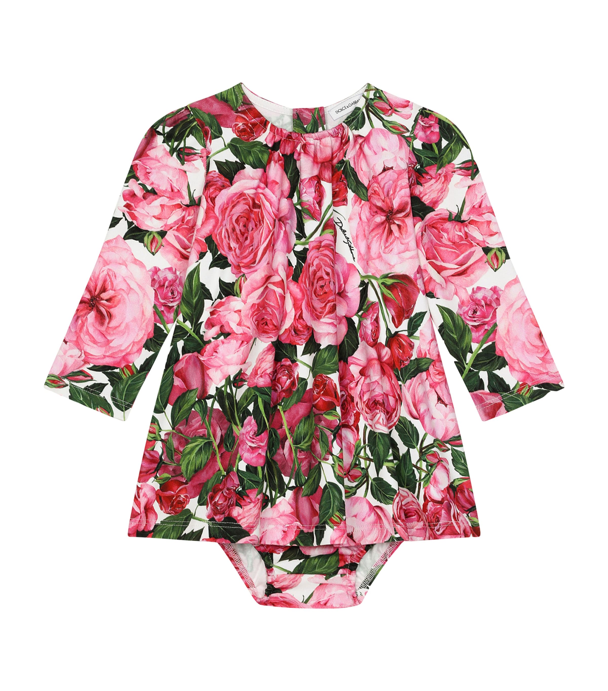 Dolce & Gabbana Cotton Floral Dress And Bloomers Set