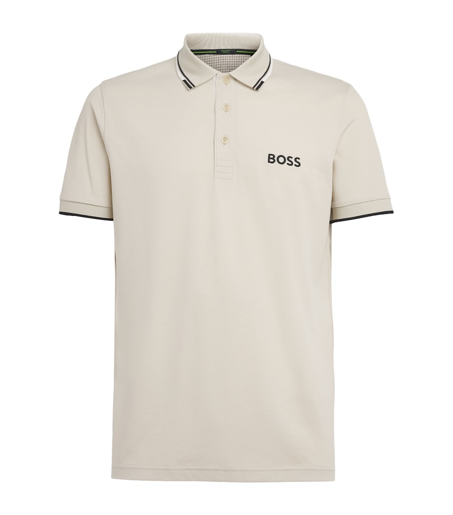 BOSS Mens Paddy Polo Shirt Light Beige Image 1