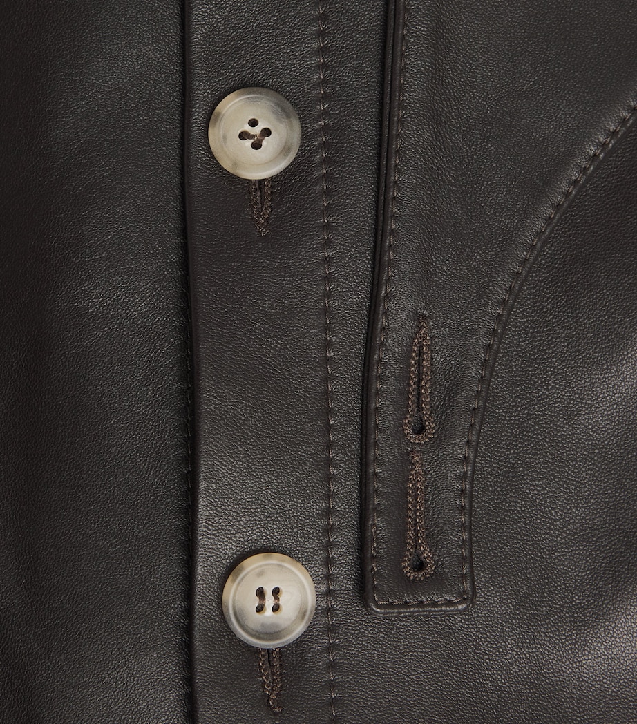 Leather Gaiter Shirt Jacket E04 ESPRESSO Image 5