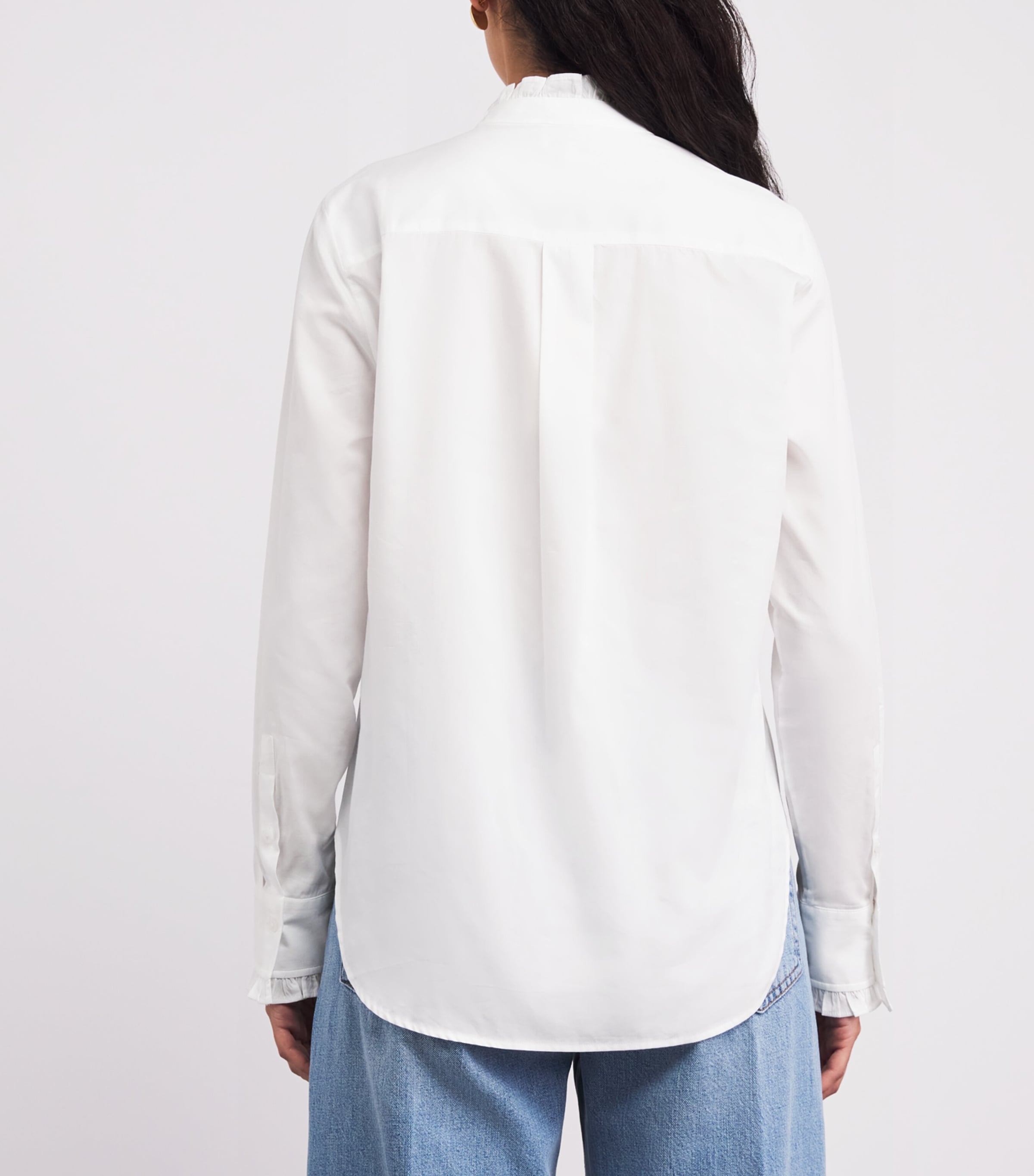 ME+EM Womens Cotton-Blend Impossibly Soft Shirt Soft White Image 5