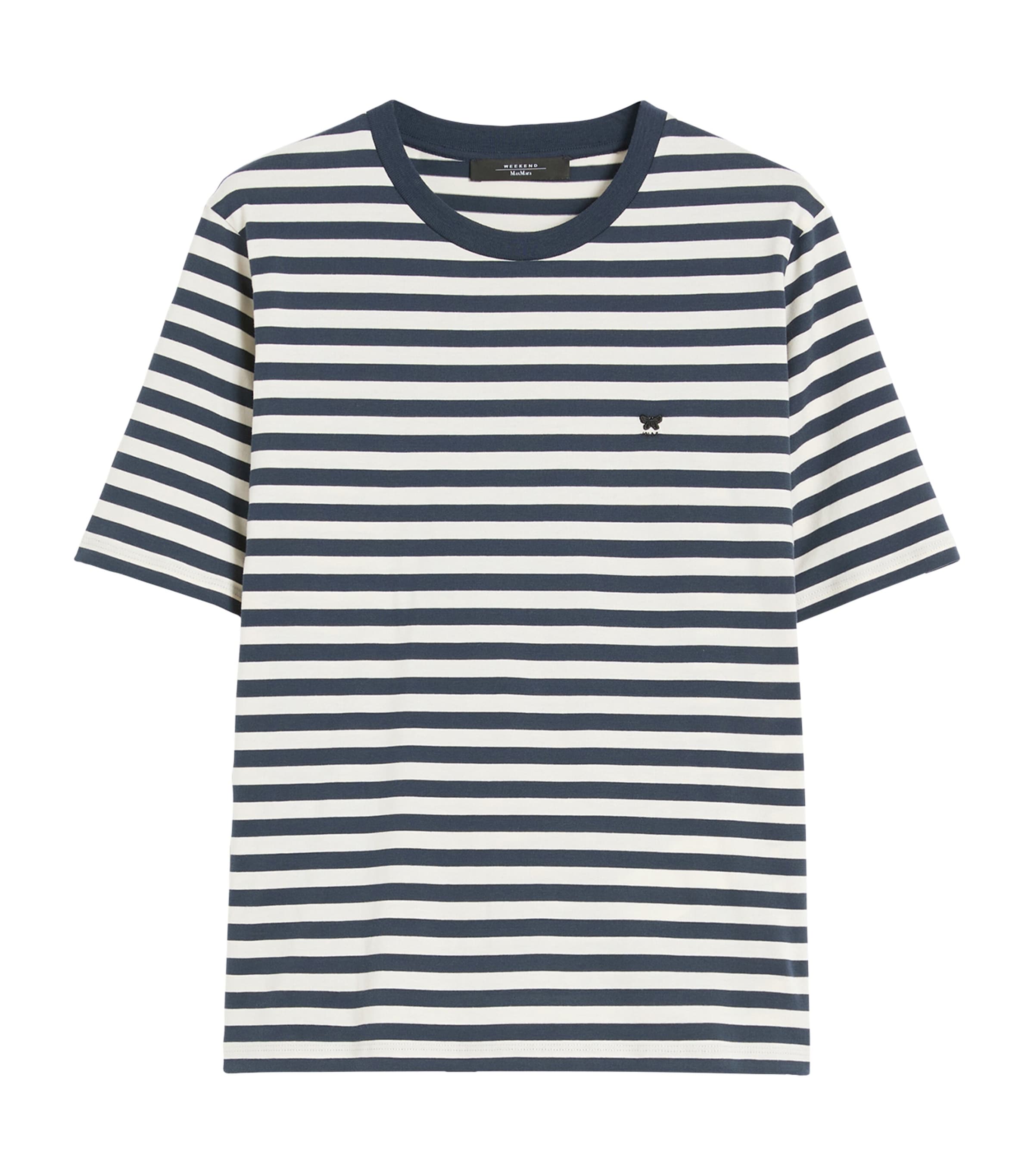 Weekend Max Mara Womens Cotton Stripe T-Shirt Ecru Image 1