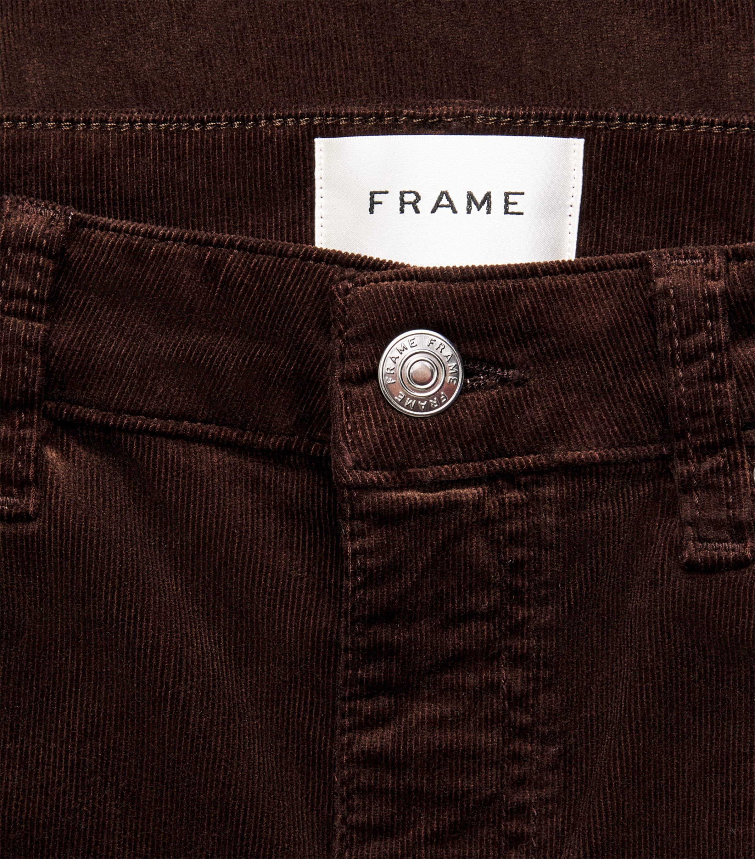 FRAME Womens The Corduroy Slim Reboot Trousers Espresso Image 6
