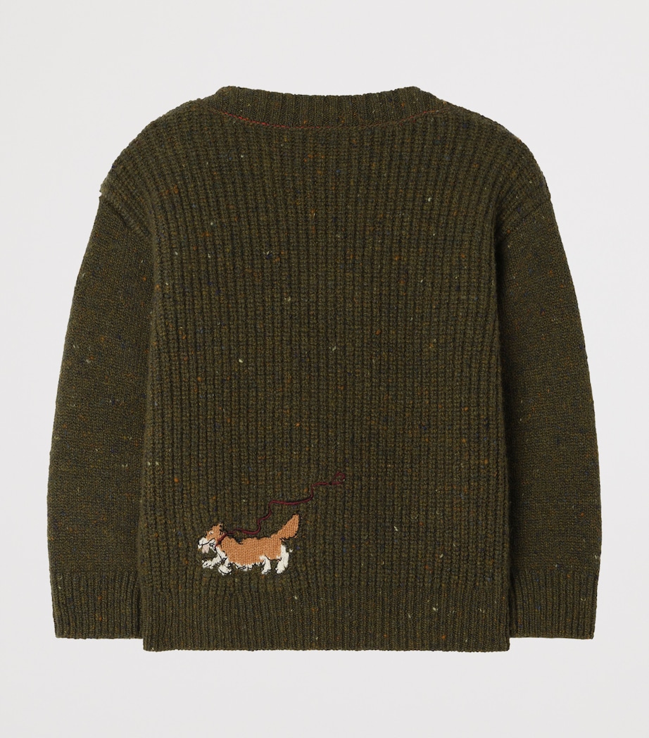 Burberry Kids Wool-Cashmere Blend Thomas Bear Sweater (4-12 Years) Loden Green Image 2
