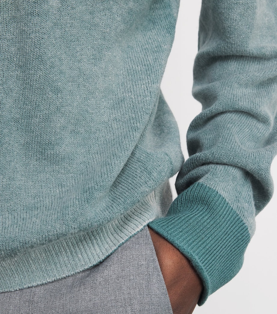 Wool-Cashmere Contrast-Stitch Sweater U9170 Image 6