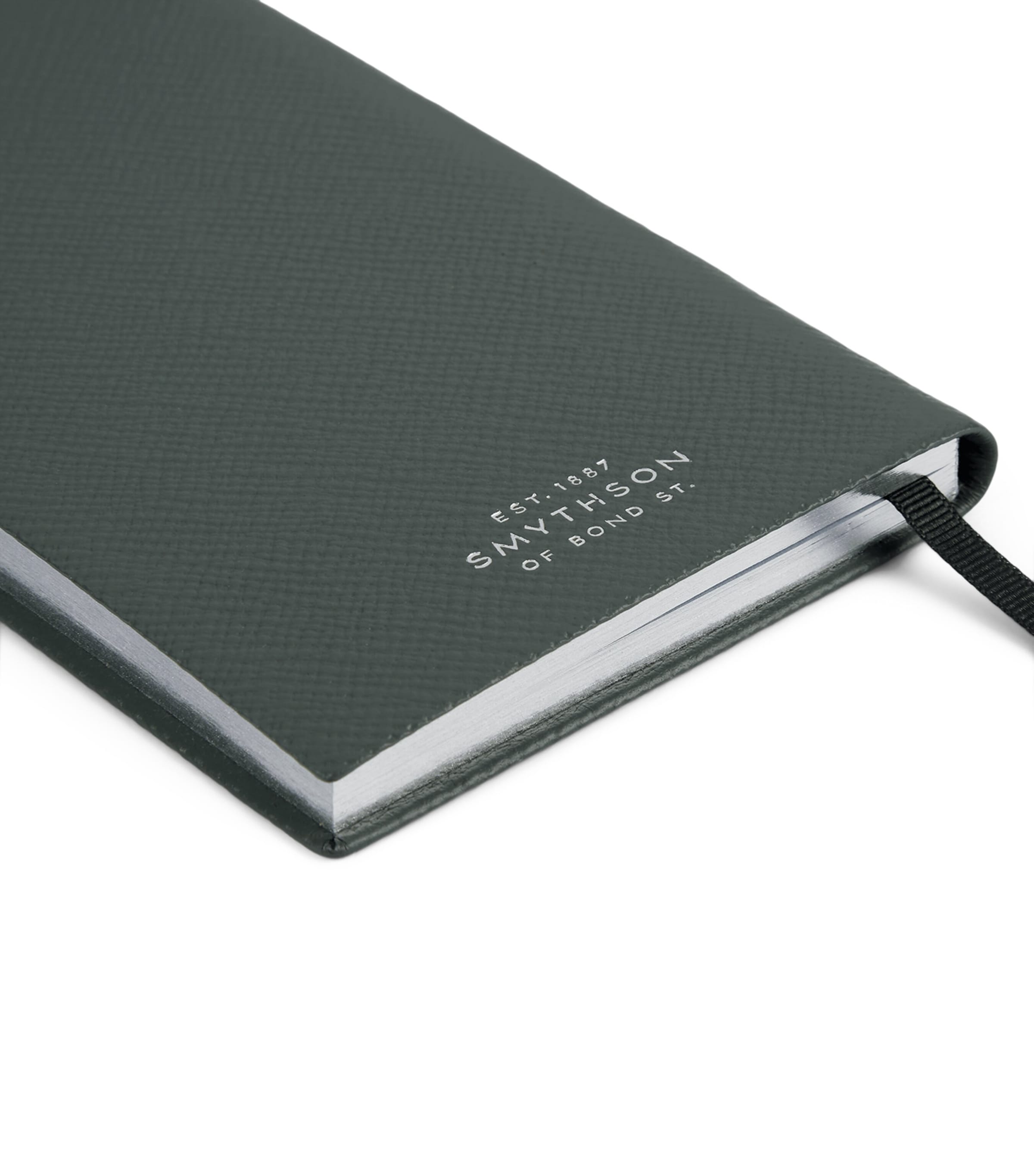 Smythson Leather Panama Notebook Slate Green Image 3