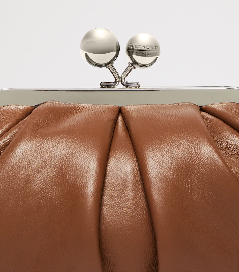 Weekend Max Mara Small Leather Pasticcino Clutch Bag Tobacco Image 5