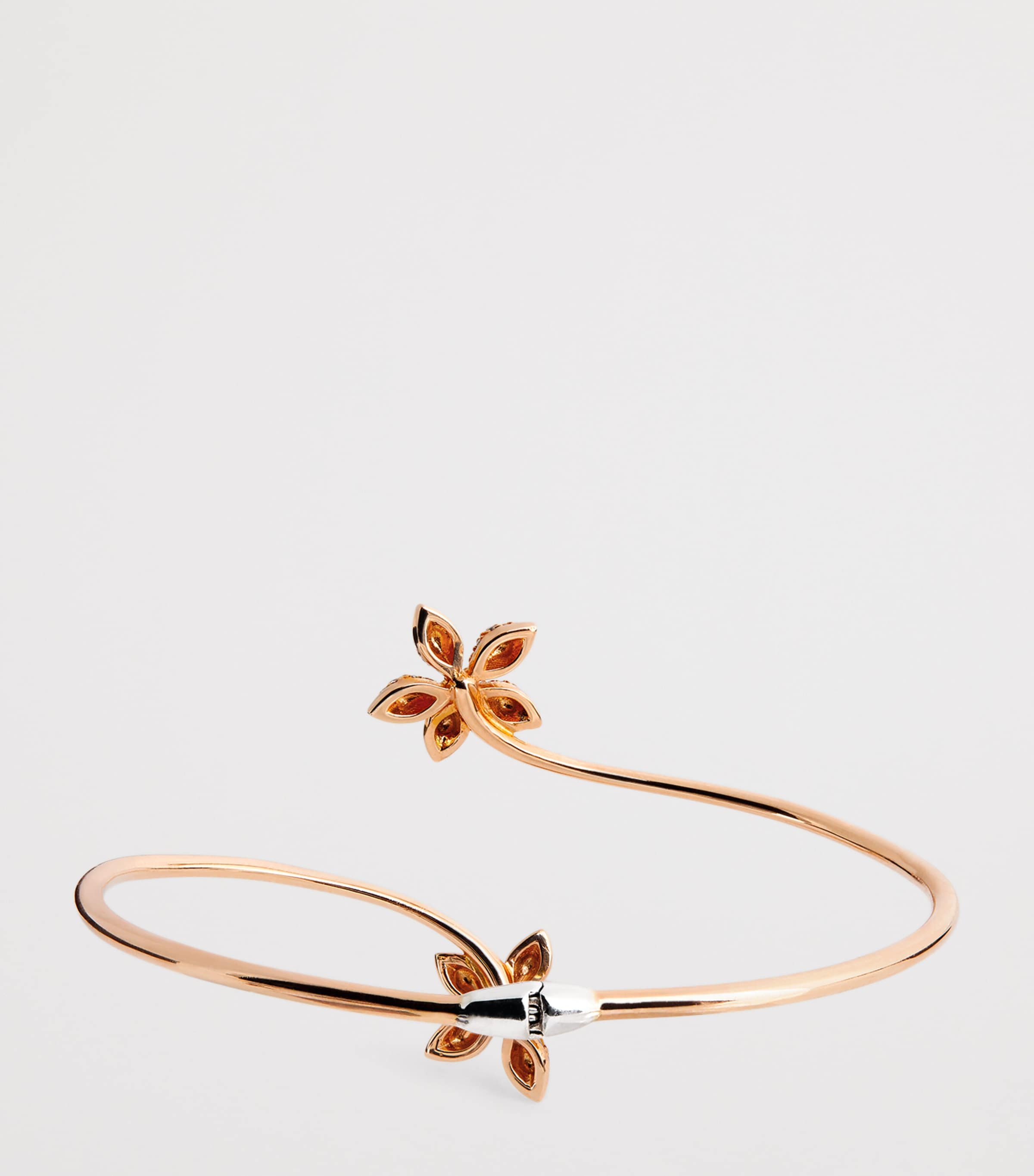 Rose Gold and Diamond Apple Seed Bangle ROSE GOLD Image 3