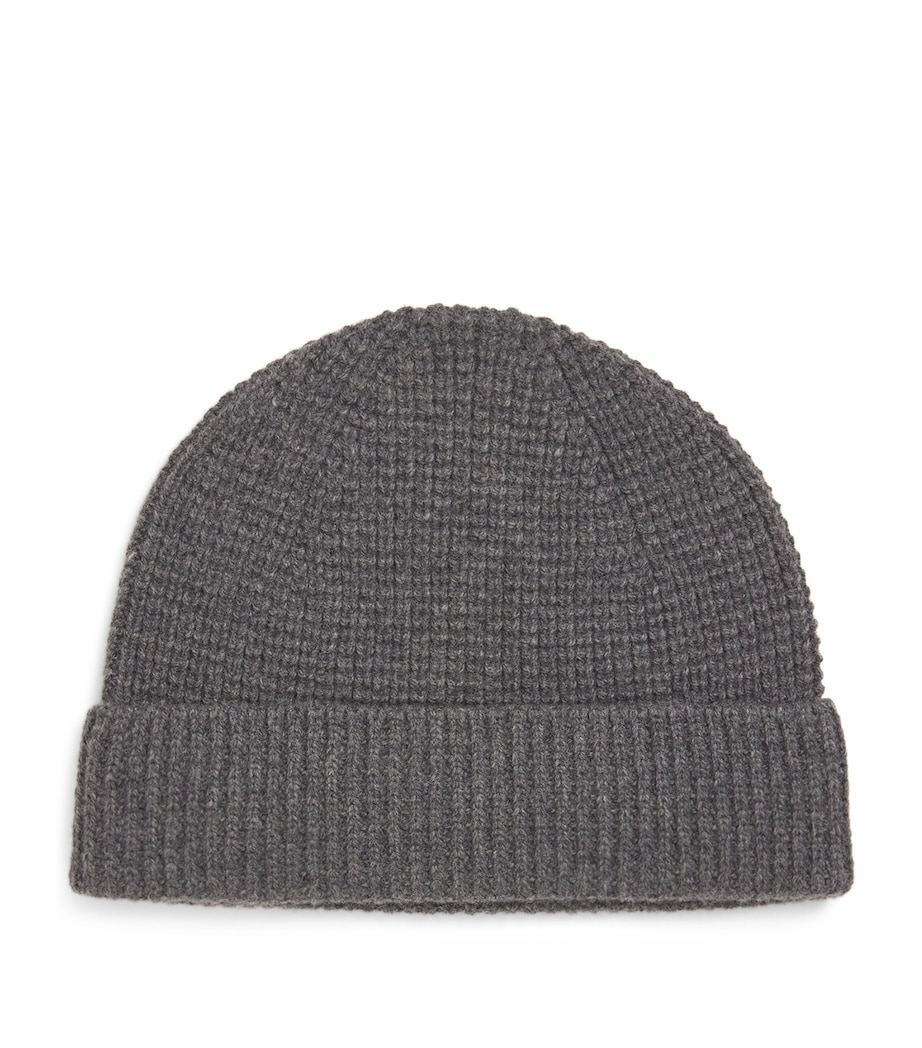 Wool-Cashmere Waffle Beanie GYAD CHARCOAL MELANG Image 1