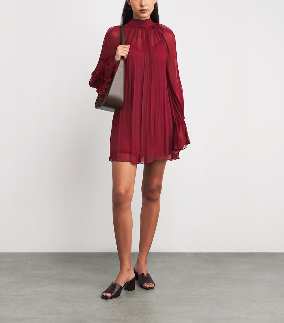 Chiffon Roux Mini Dress POMEGRANATE Image 2