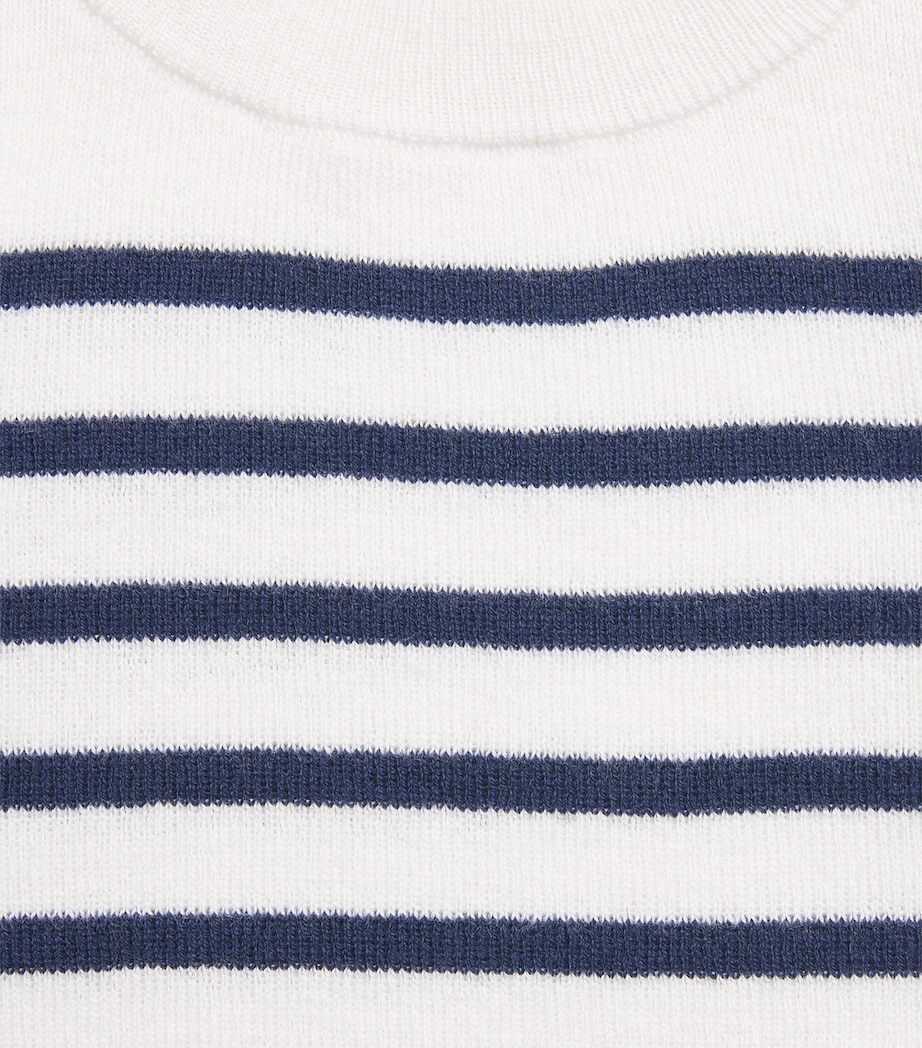 Petit Bateau Wool-Cotton Stripe Sweater (3-24 Months) Marshmallow/soir Image 2