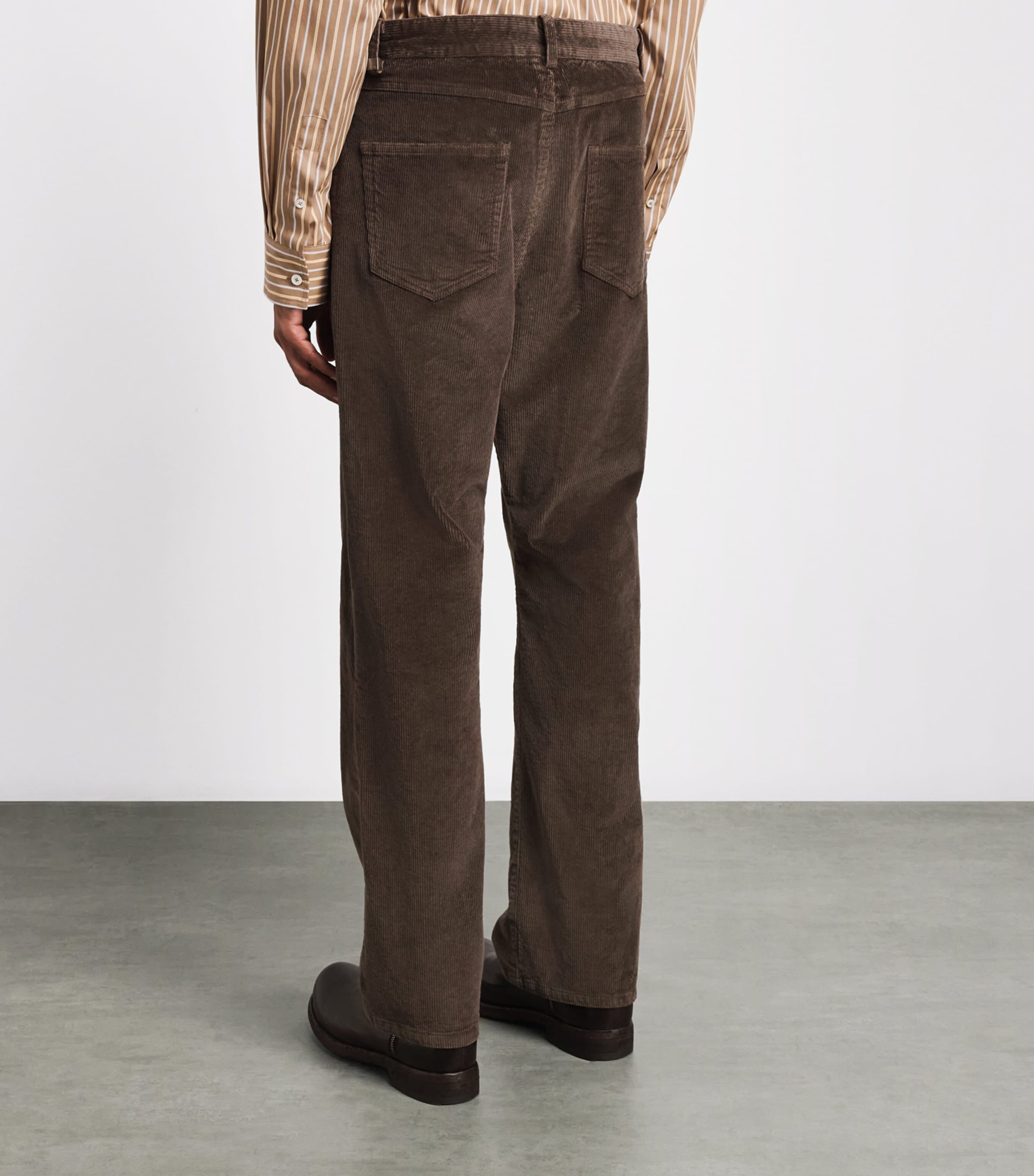 System Mens Corduroy Straight Trousers Brown Image 5