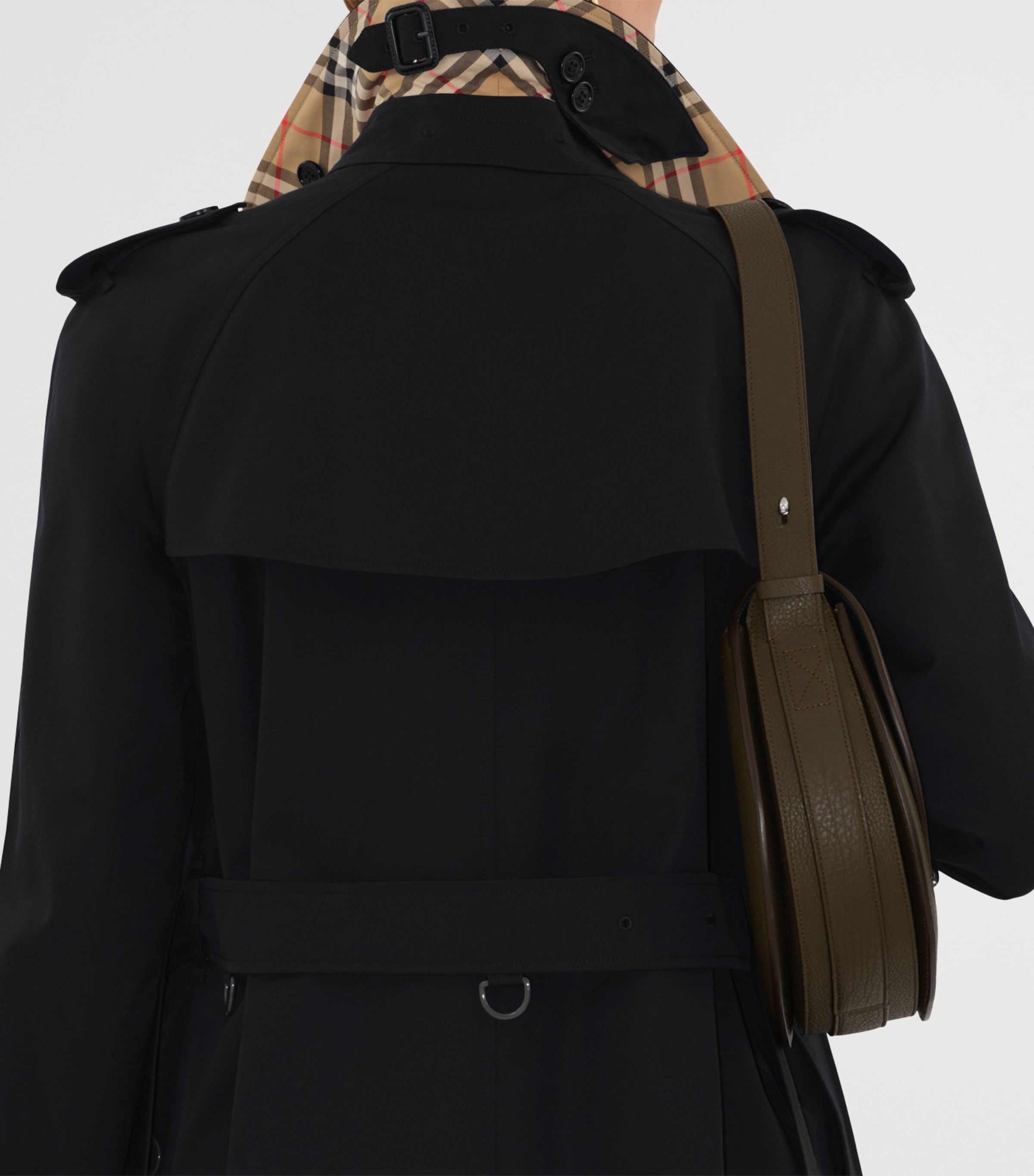 Gabardine Long Waterloo Heritage Trench Coat BLACK Image 6