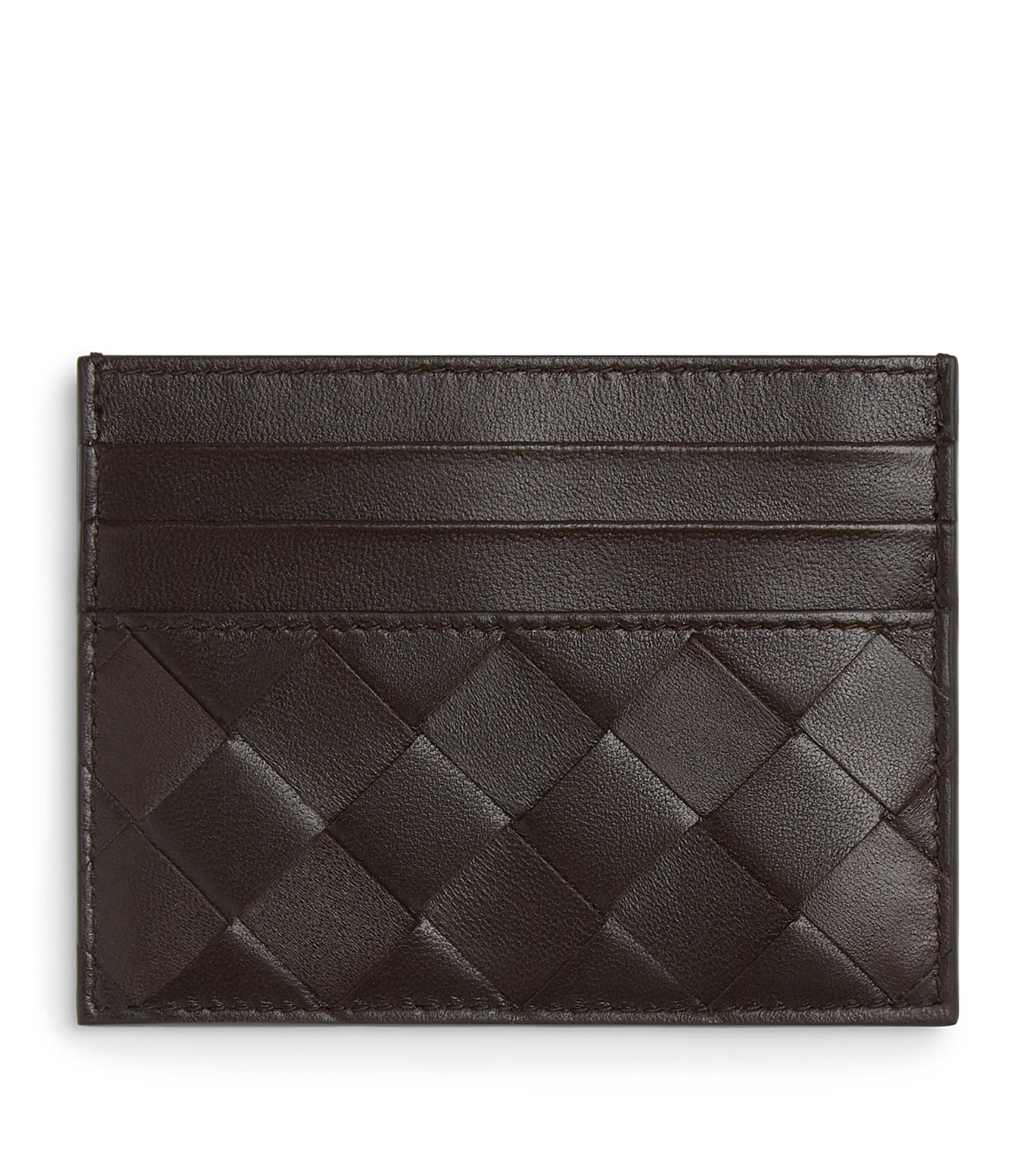 Bottega Veneta Woven Leather Card Holder With Multiple Compartments In Brown