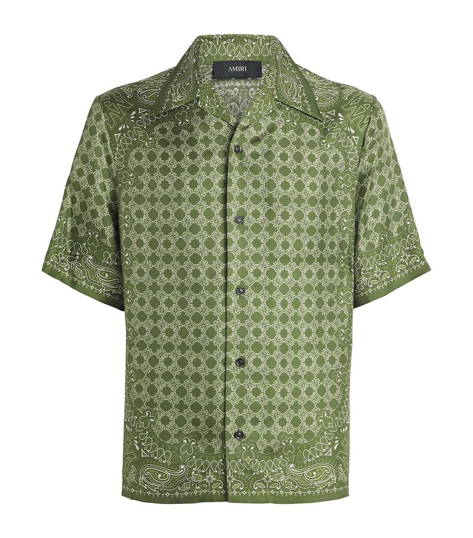 Silk Bandana Print Shirt GREEN Image 1