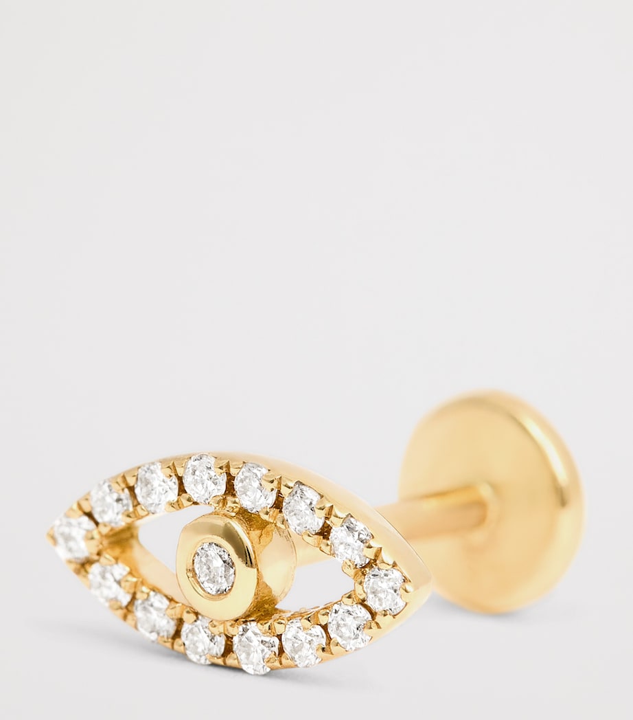 Persée Yellow Gold and Diamond Eye Single Stud Earring Yellow Gold Image 6
